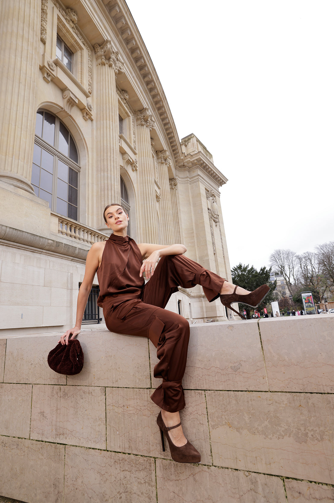 Architectural Flow Wide-Leg Trousers