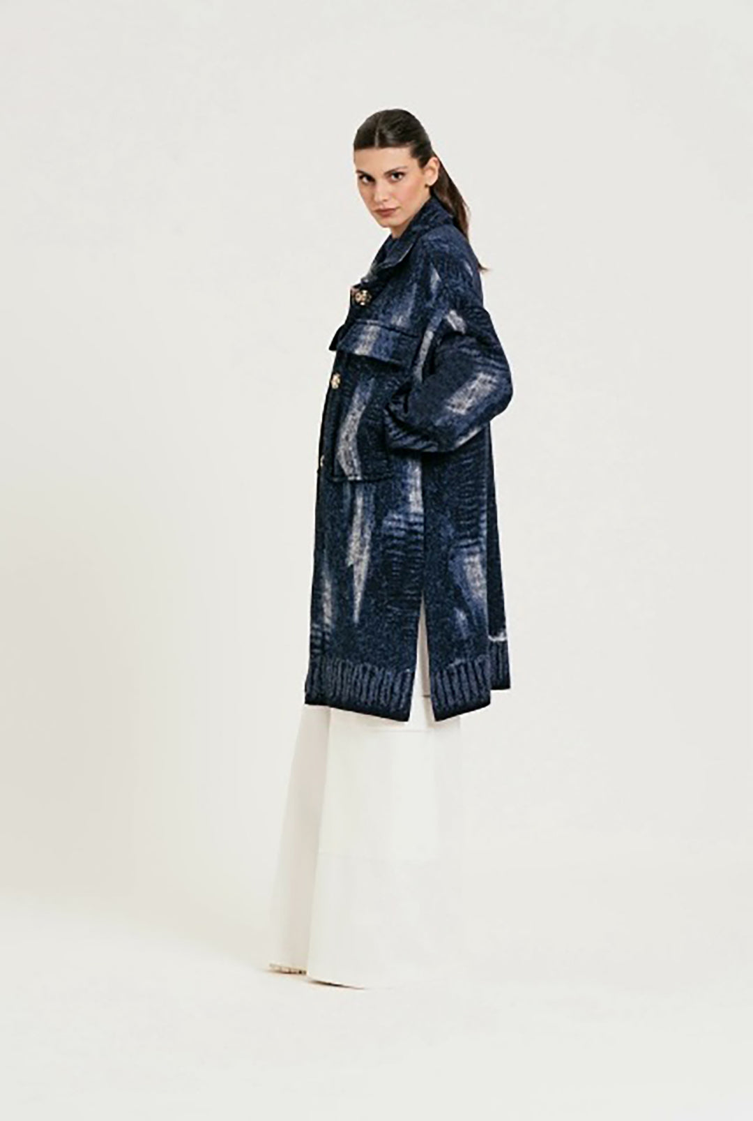 Vintage-Inspired Dark Blue Coat