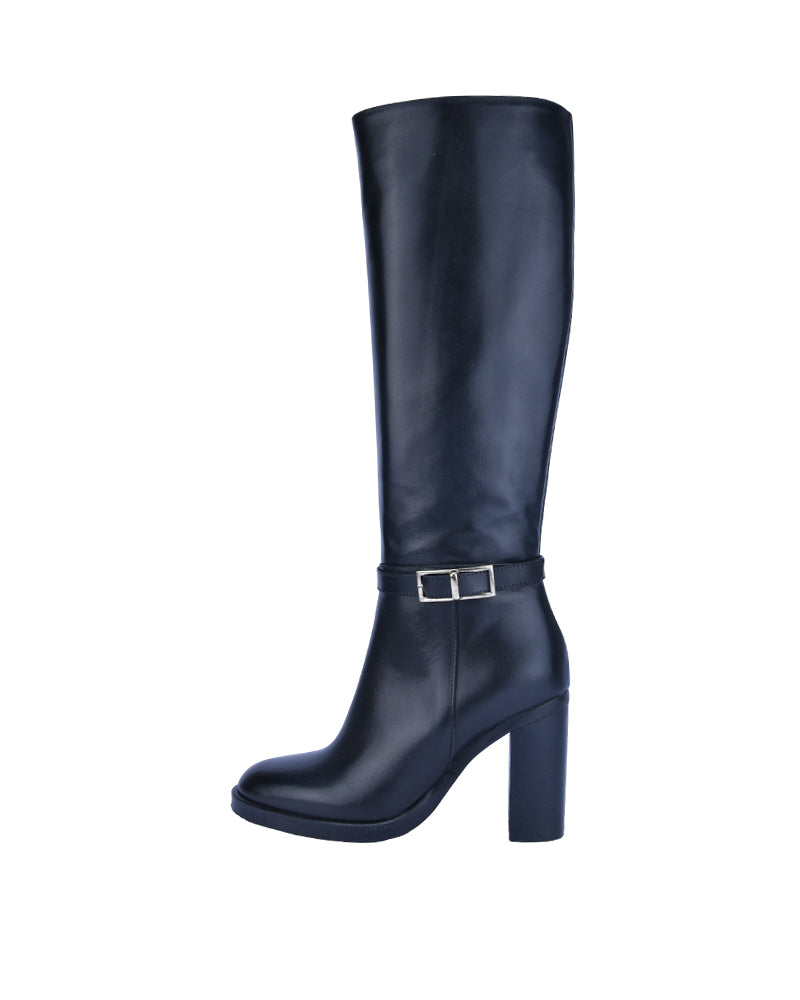 Buckled Mid-Calf Boot