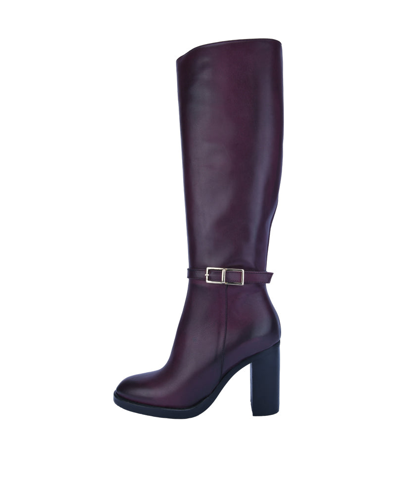 Buckled Mid-Calf Boot