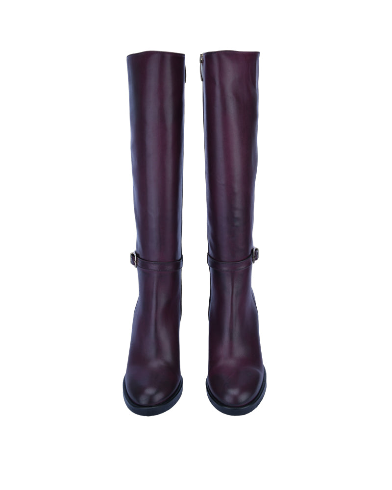 Buckled Mid-Calf Boot