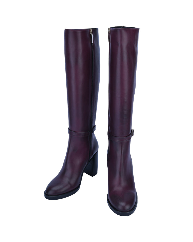 Buckled Mid-Calf Boot