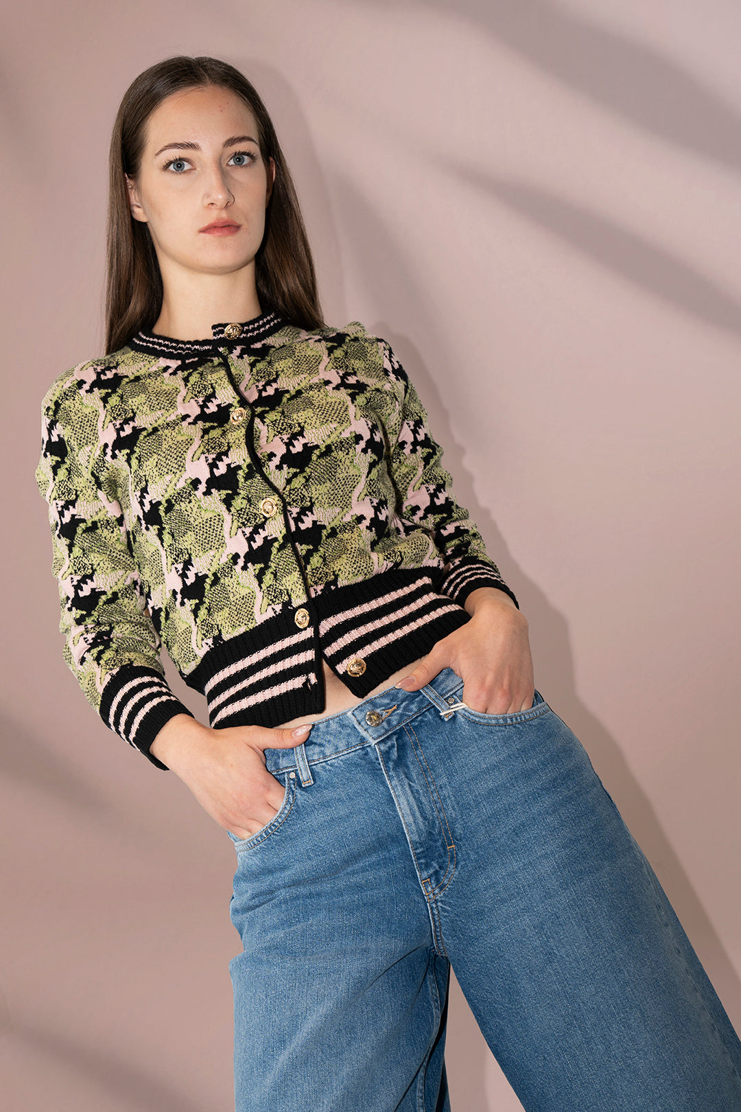 Verdant Pulse Patterned Blazer