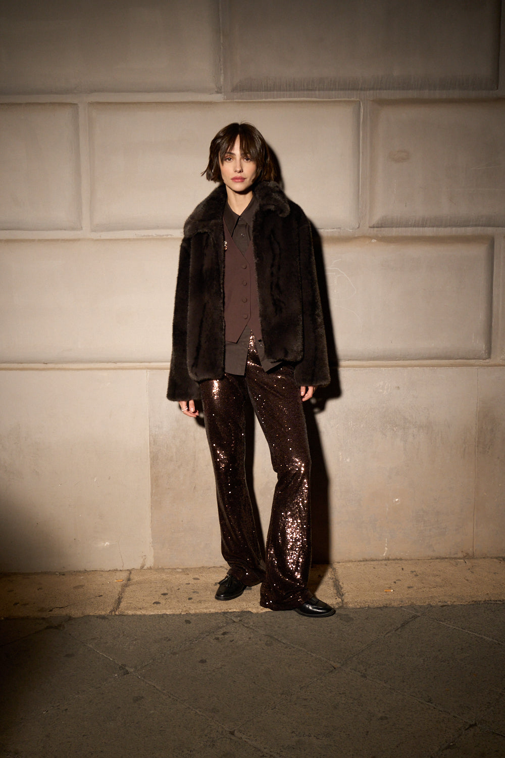 Lucent Veil Sequin Trousers