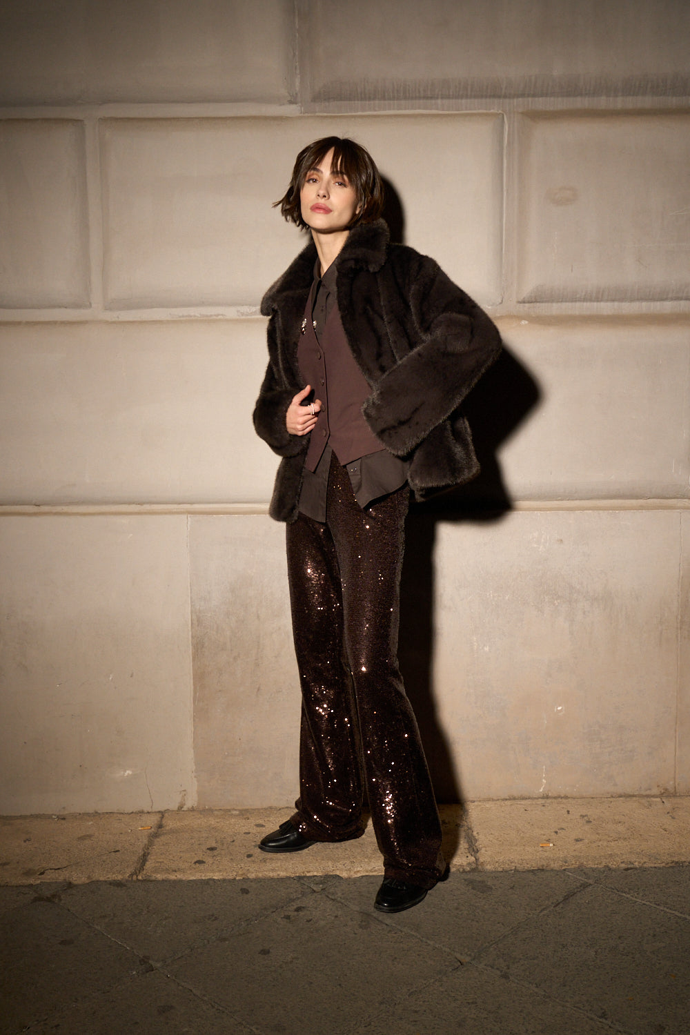 Lucent Veil Sequin Trousers