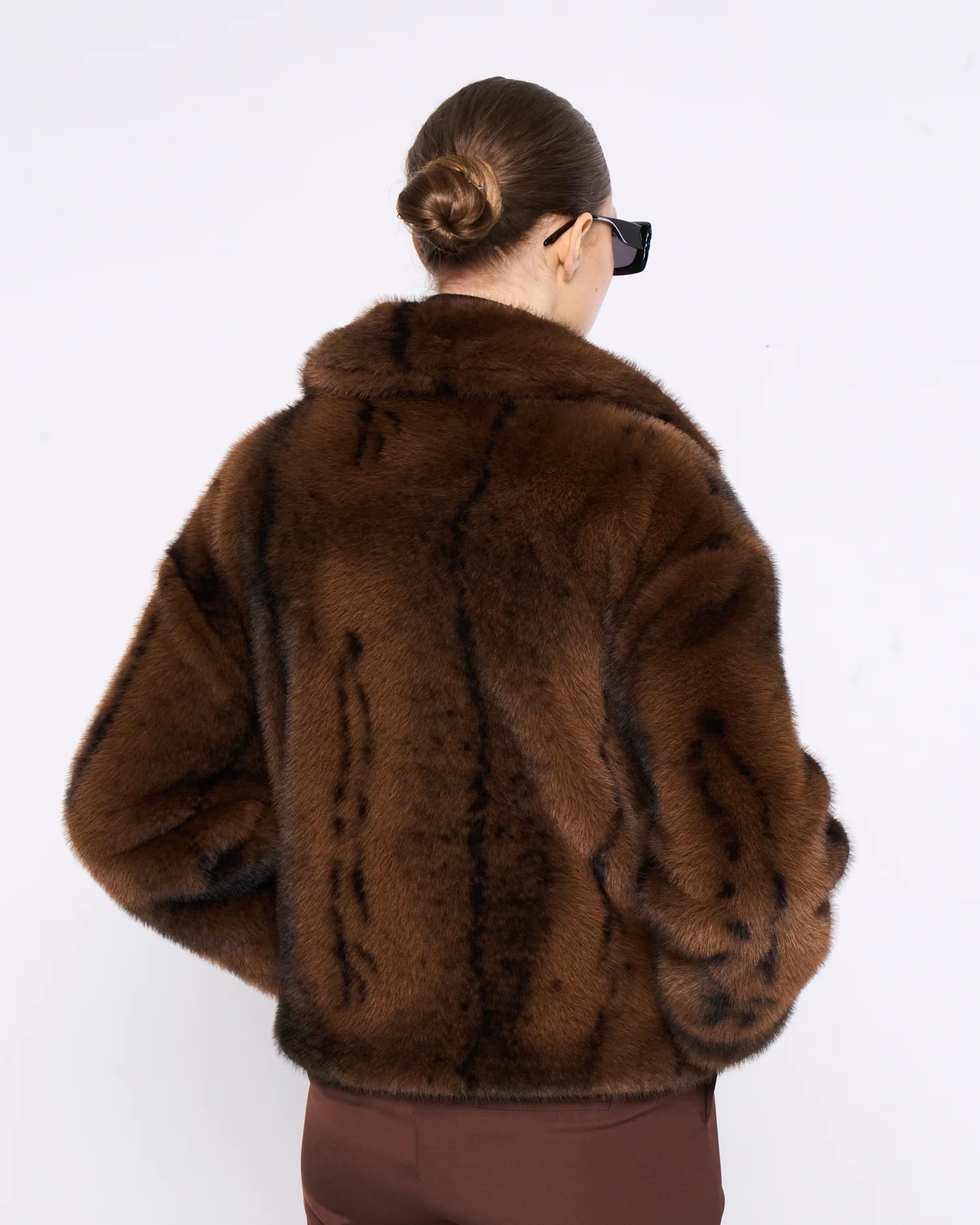 Plush Dark Brown Fur Jacket