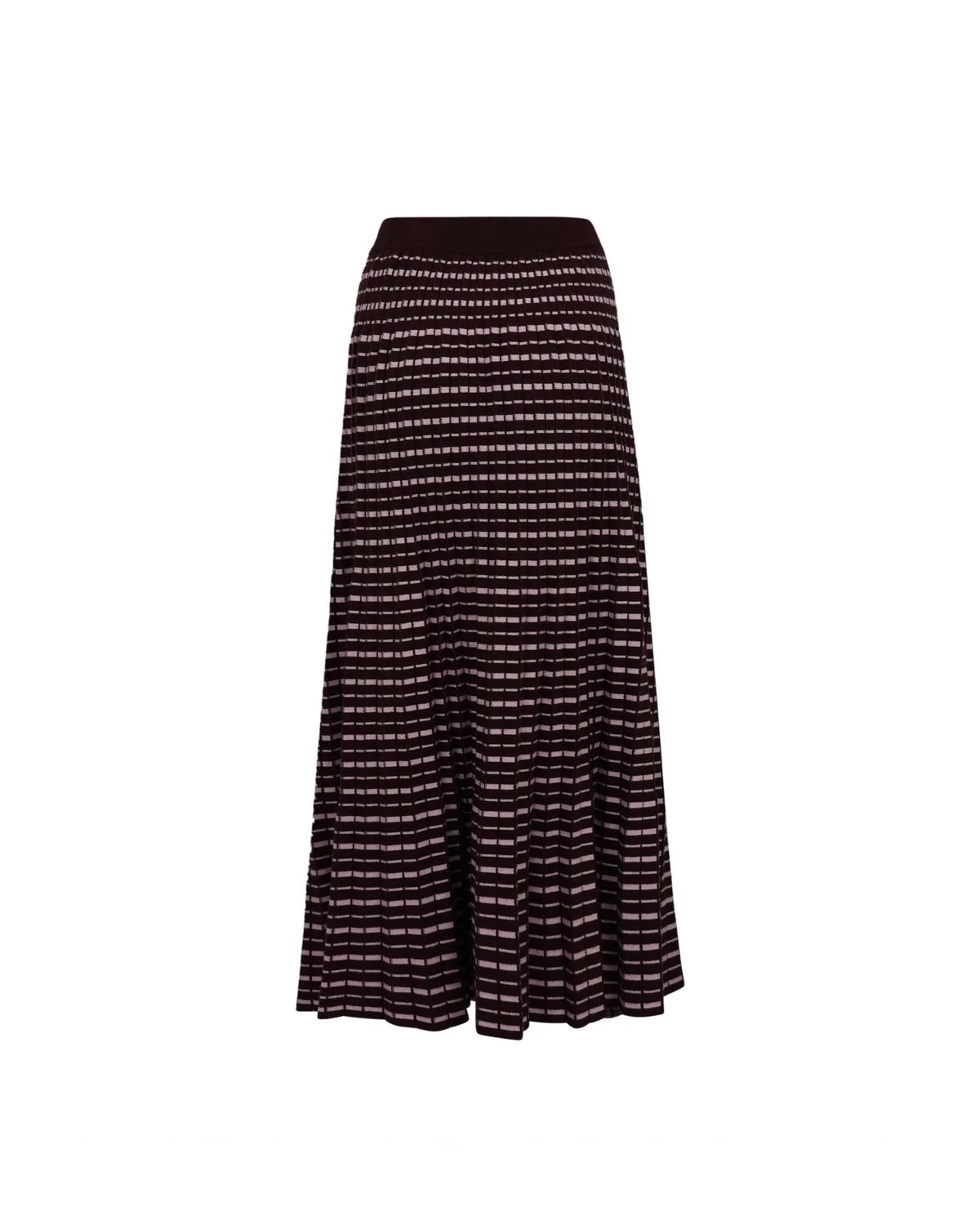 Pleated Knitted Skirt with Geometric Pattern