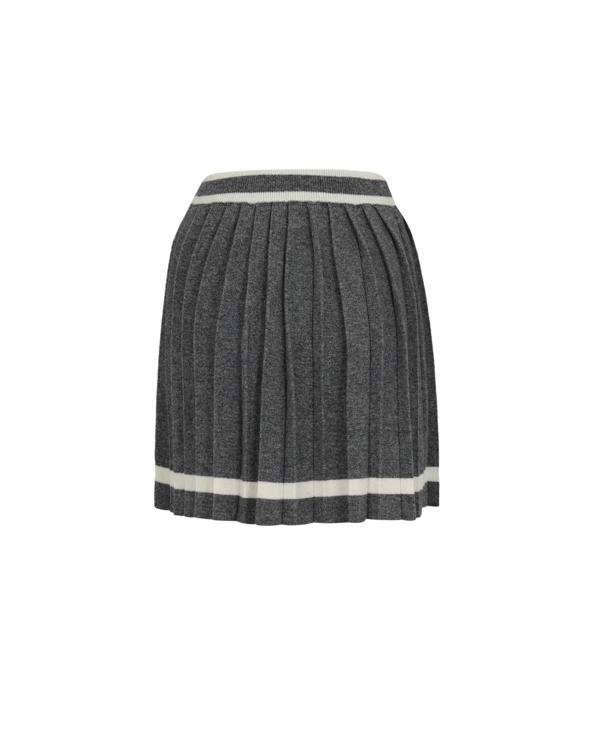 Preppy Style Pleated Knitted Mini Skirt