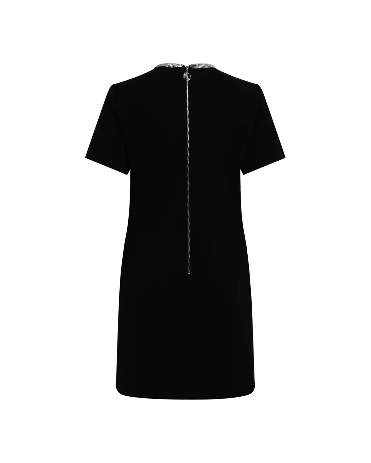 Short Black Dress with Jewel Choker Neck