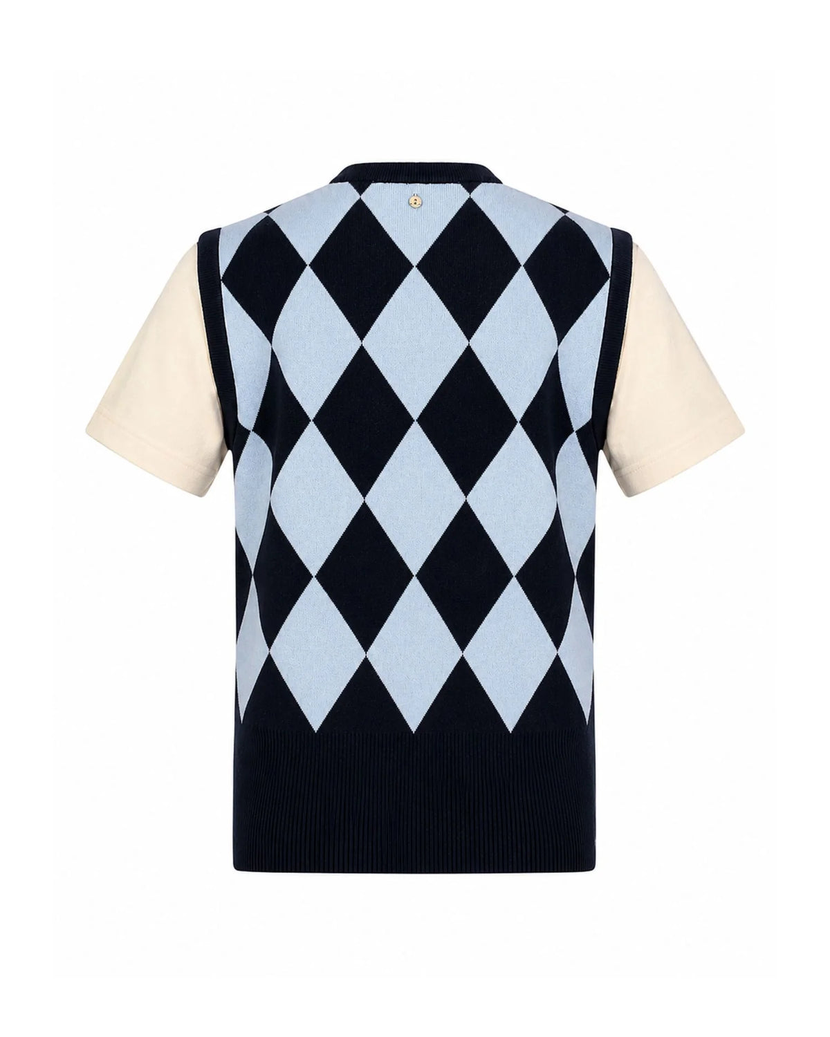 Layering Effect Top with Argyle Vest