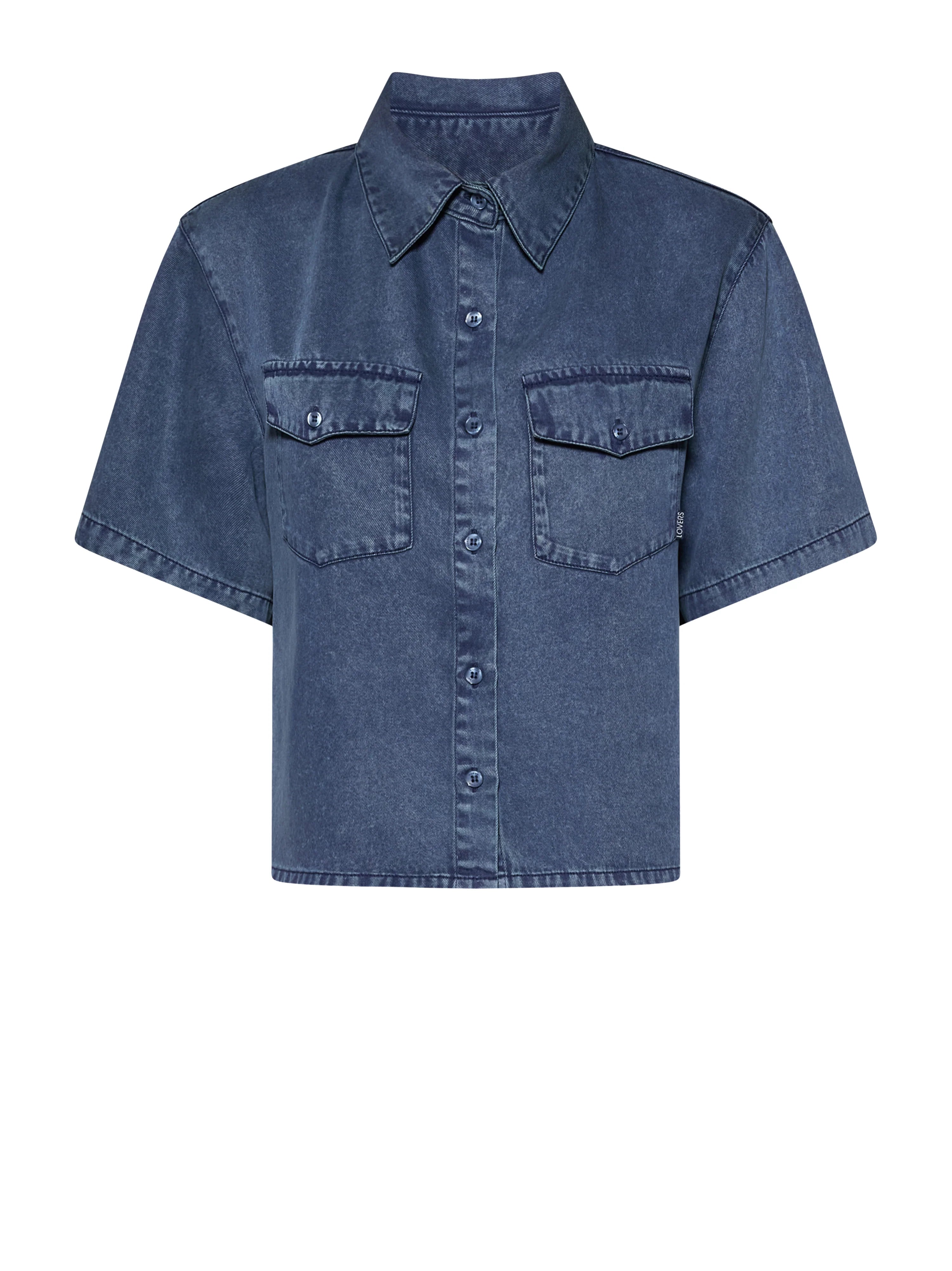 Short shirt with patch pockets