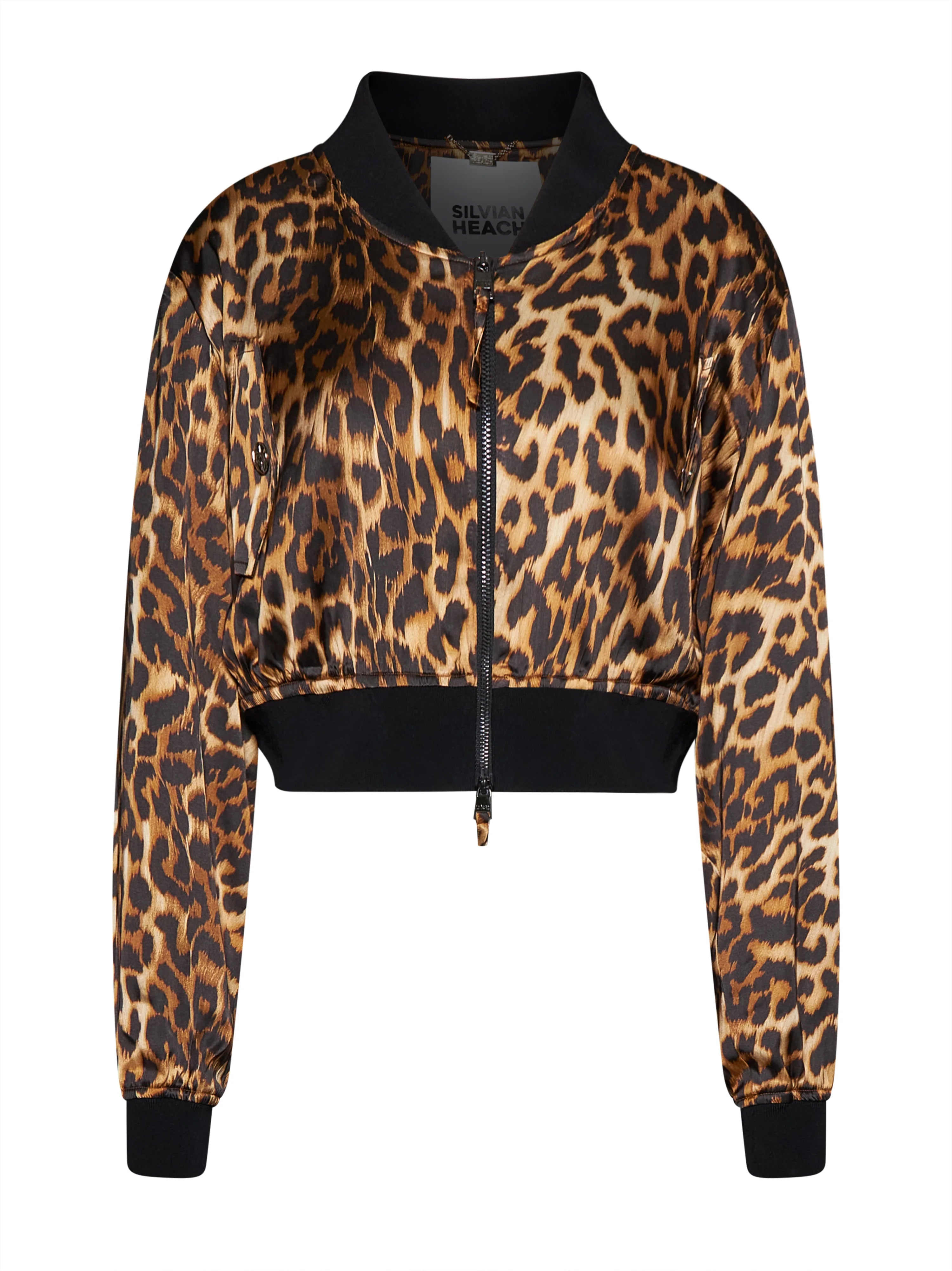 Short bomber jacket with front zip