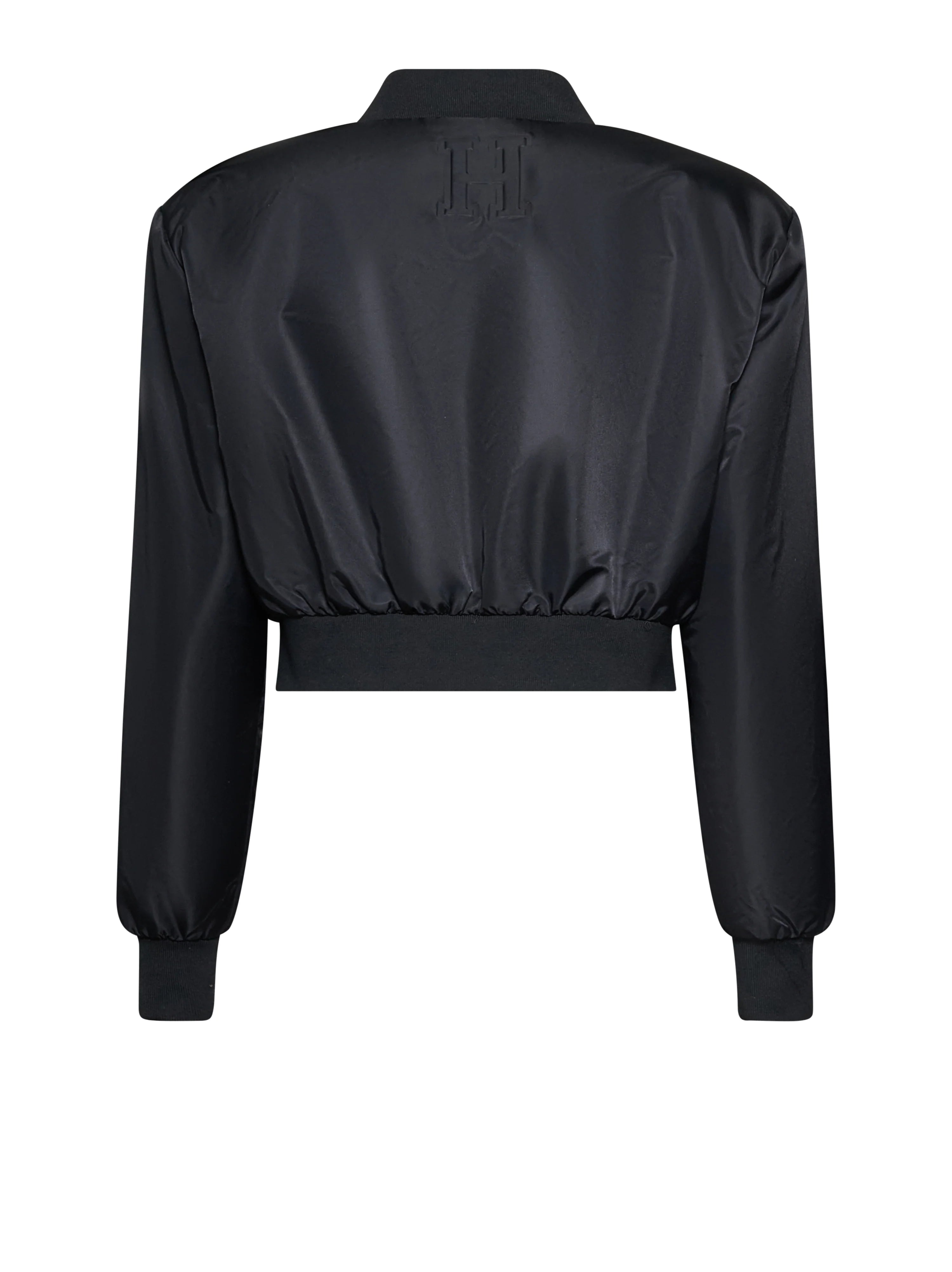 Black jacket with zip closure and essential details