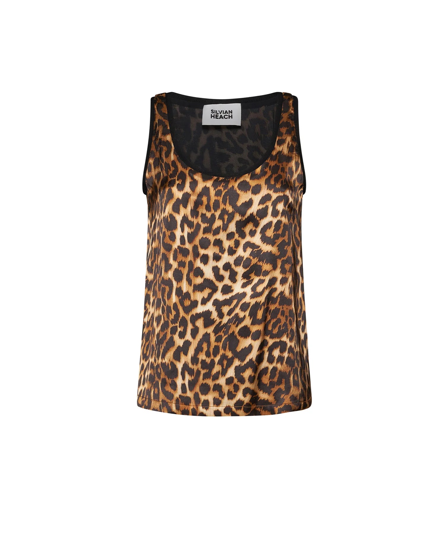 Sleeveless T-shirt with animal print and iconic design