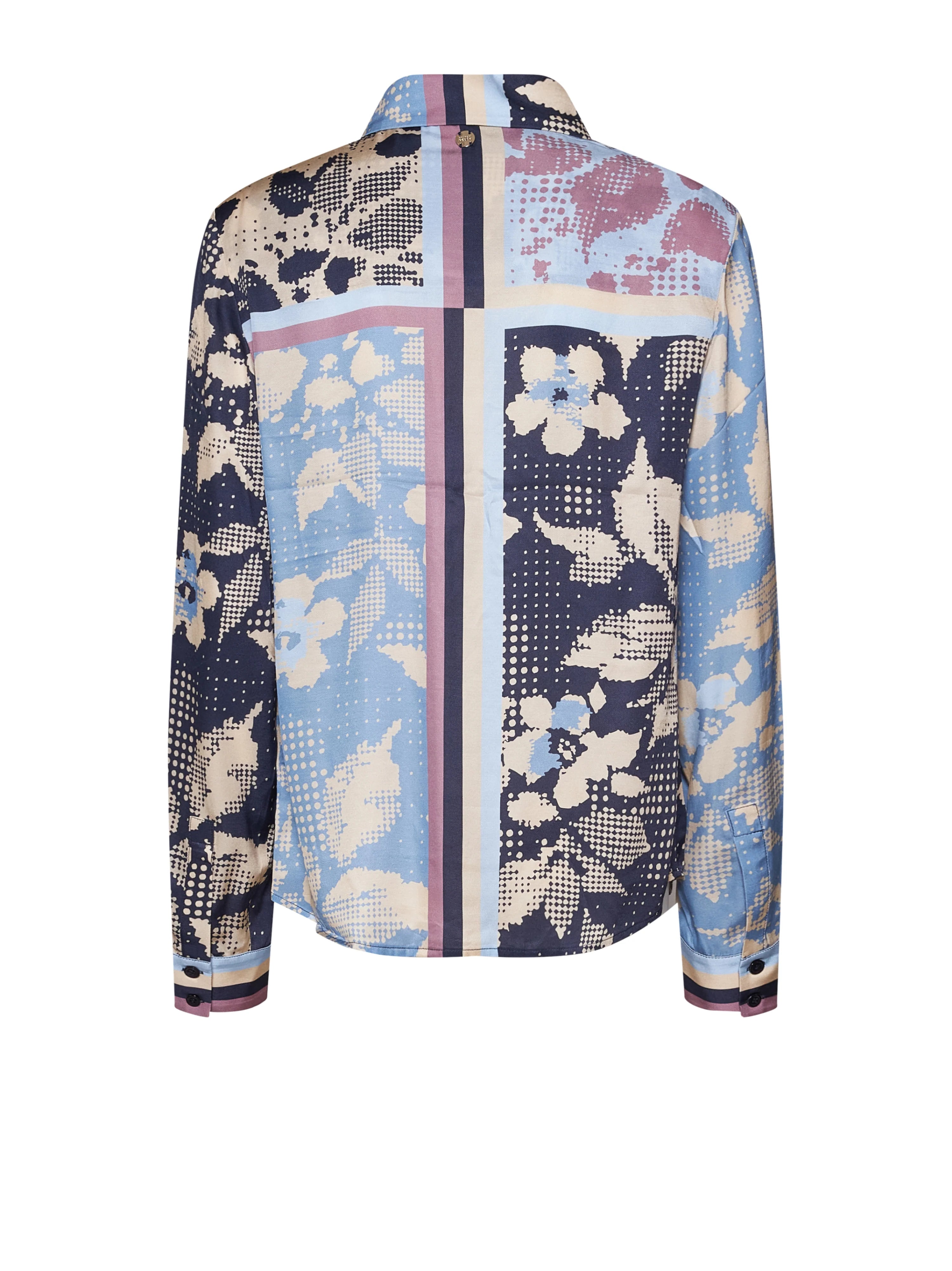 Shirt with multi-layered artistic motif