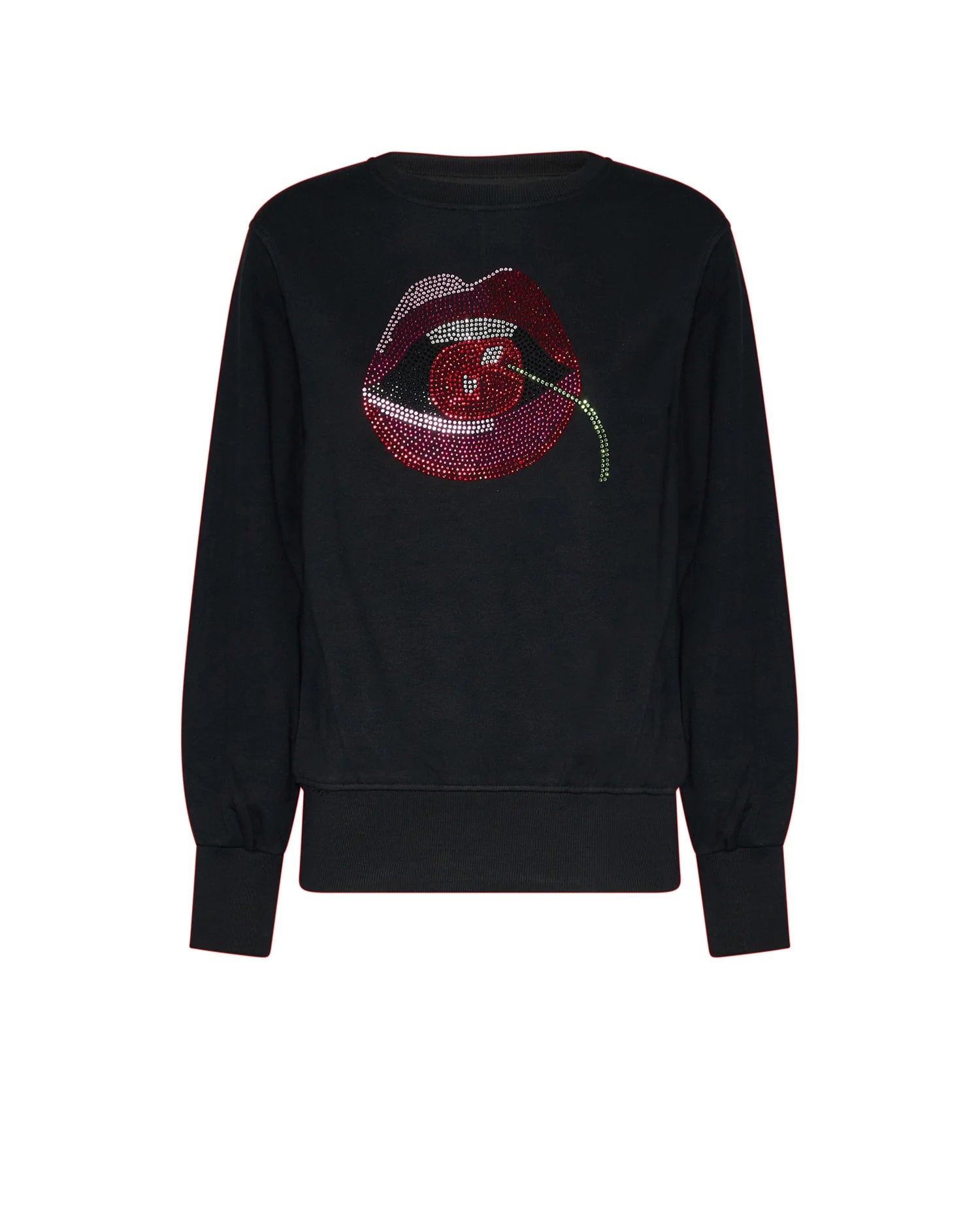 Crew-neck sweatshirt with floral motif