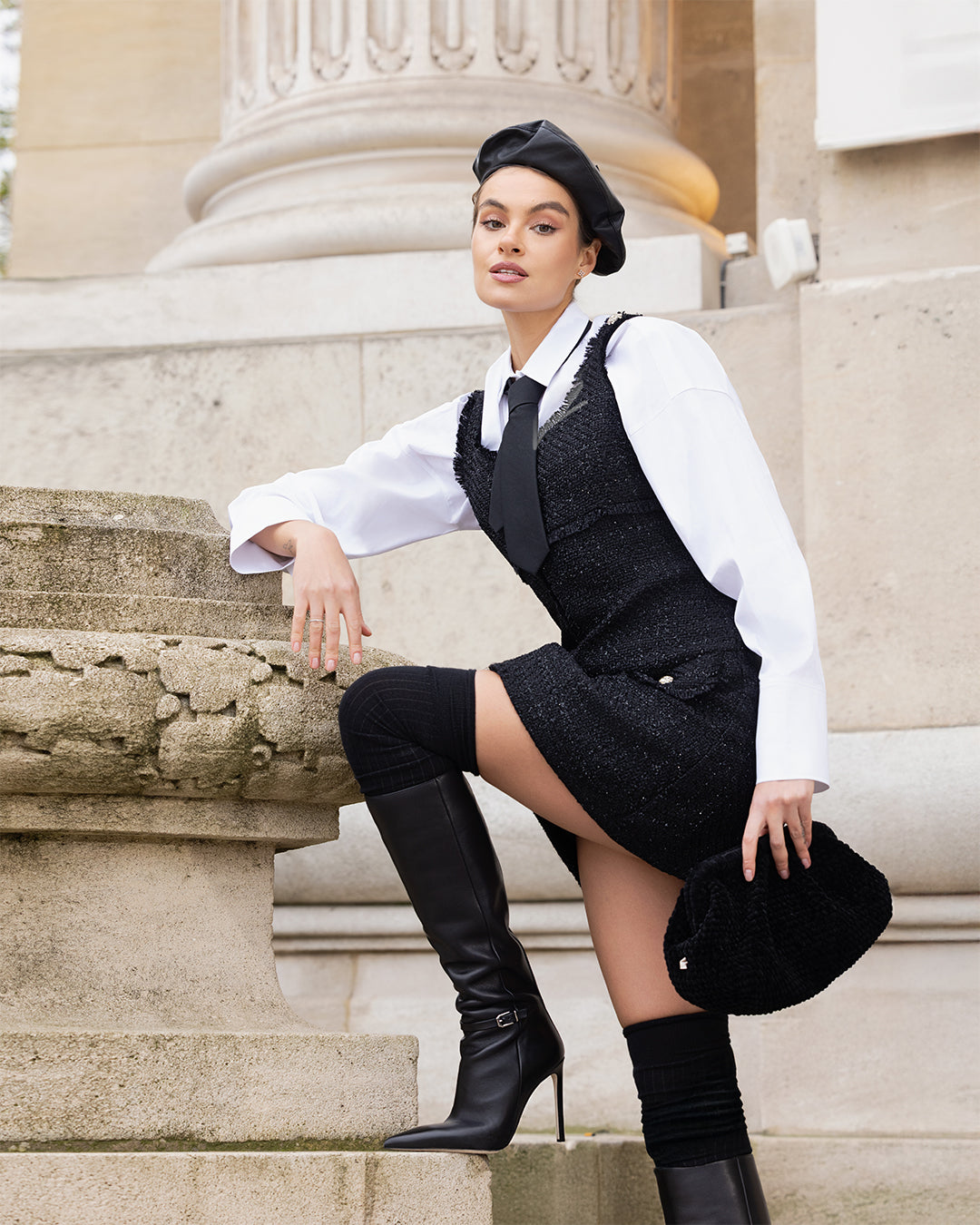 Tailored Tweed Pinafore Dress