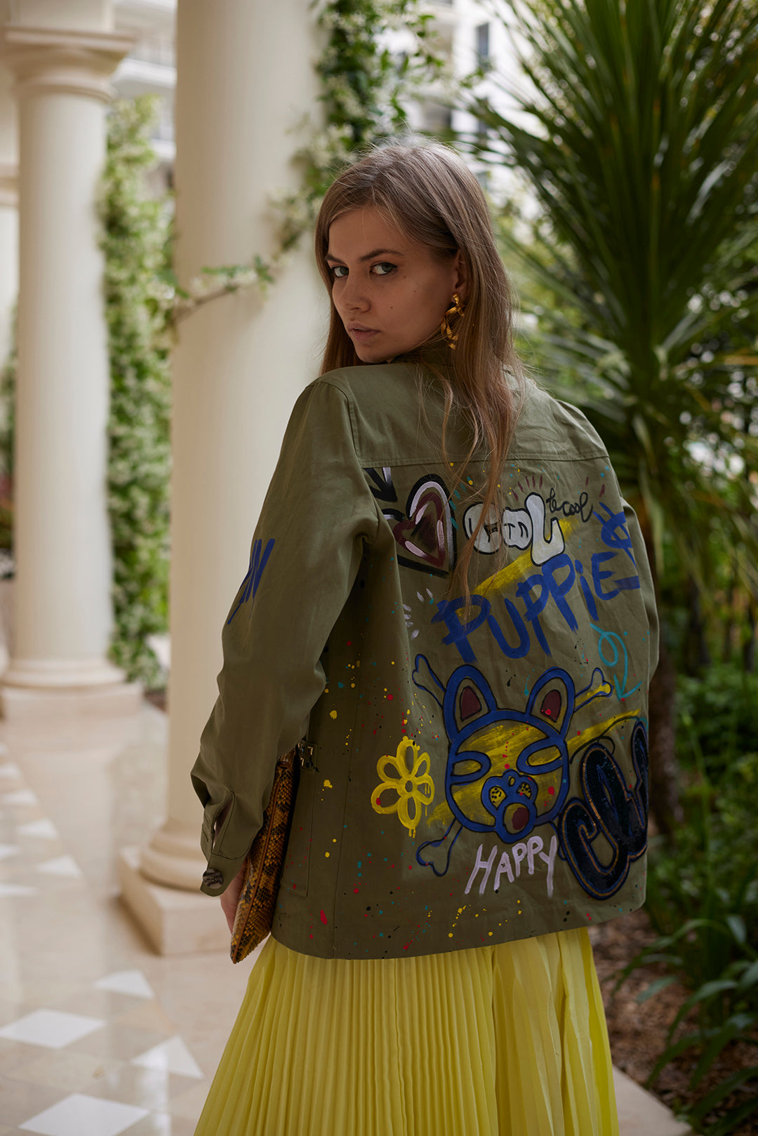 Playful Green Graphic Blazer
