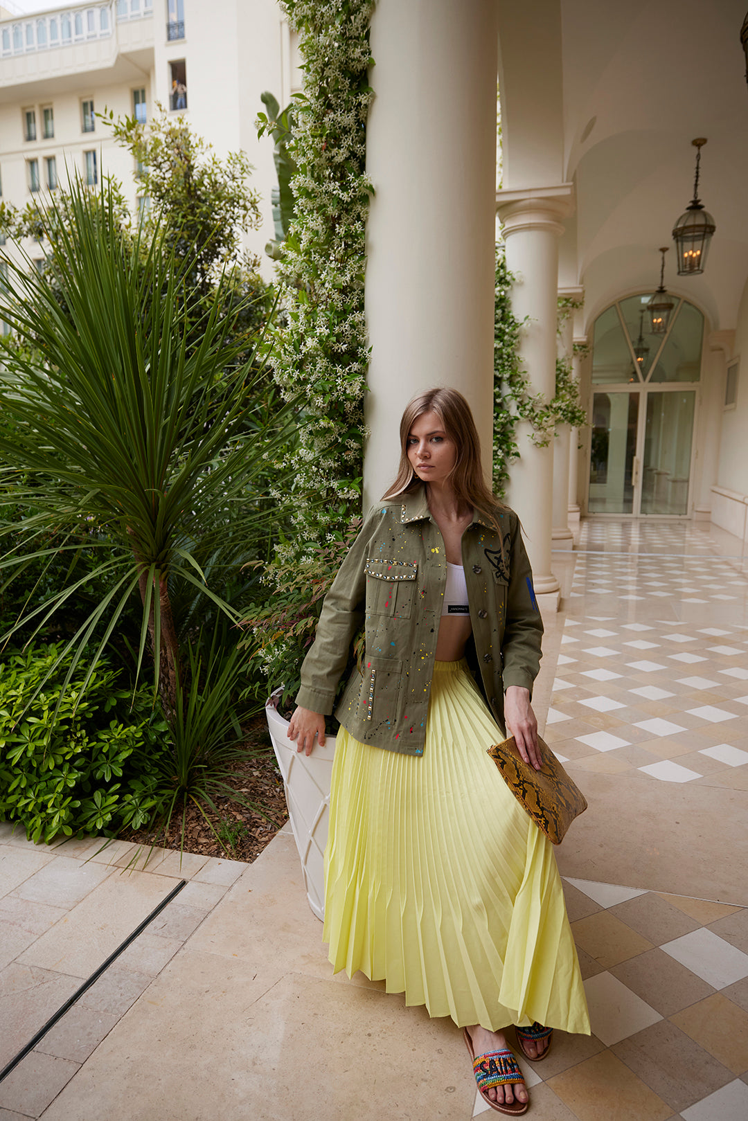 Playful Green Graphic Blazer