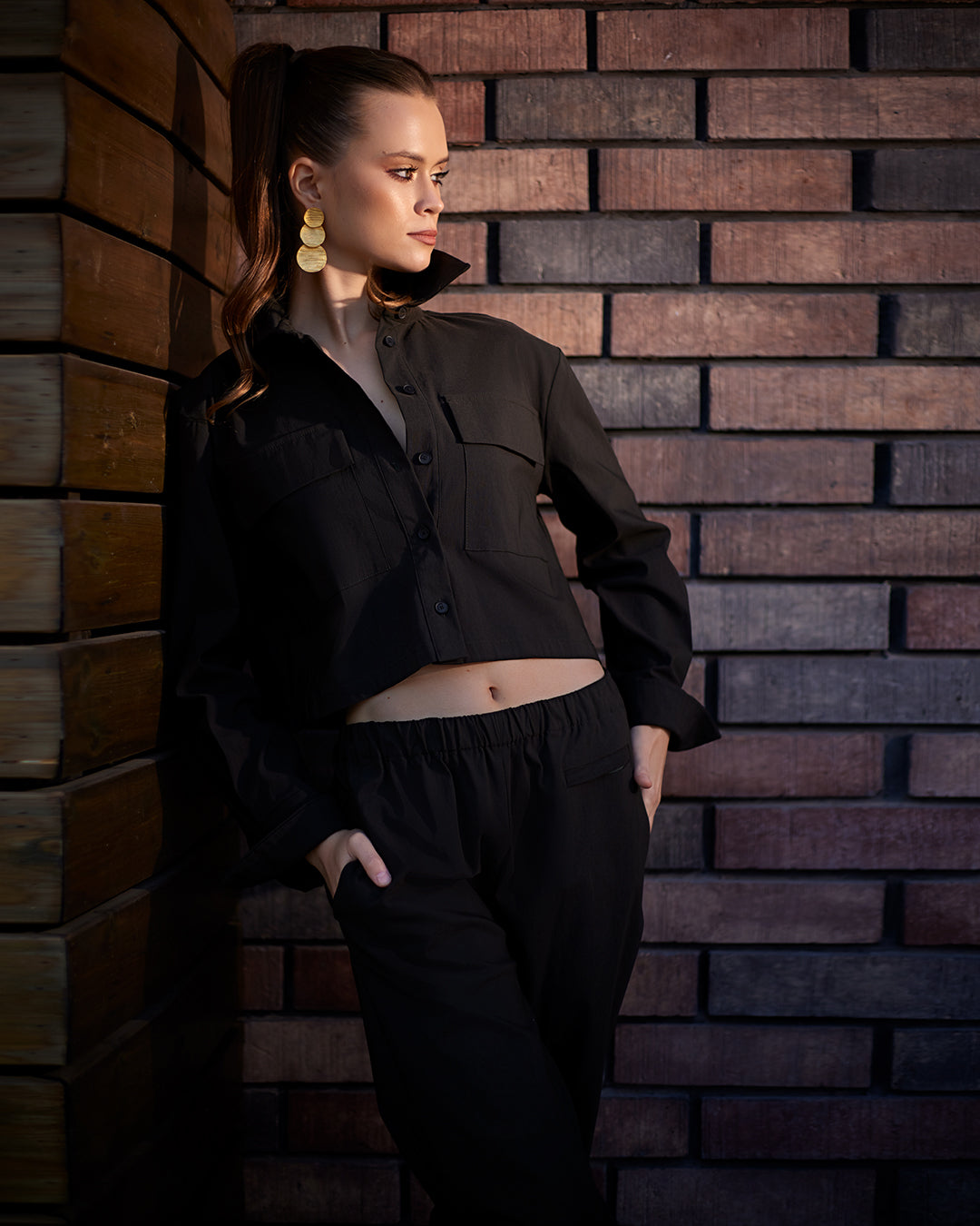 Sleek High-Waisted Tapered Trousers