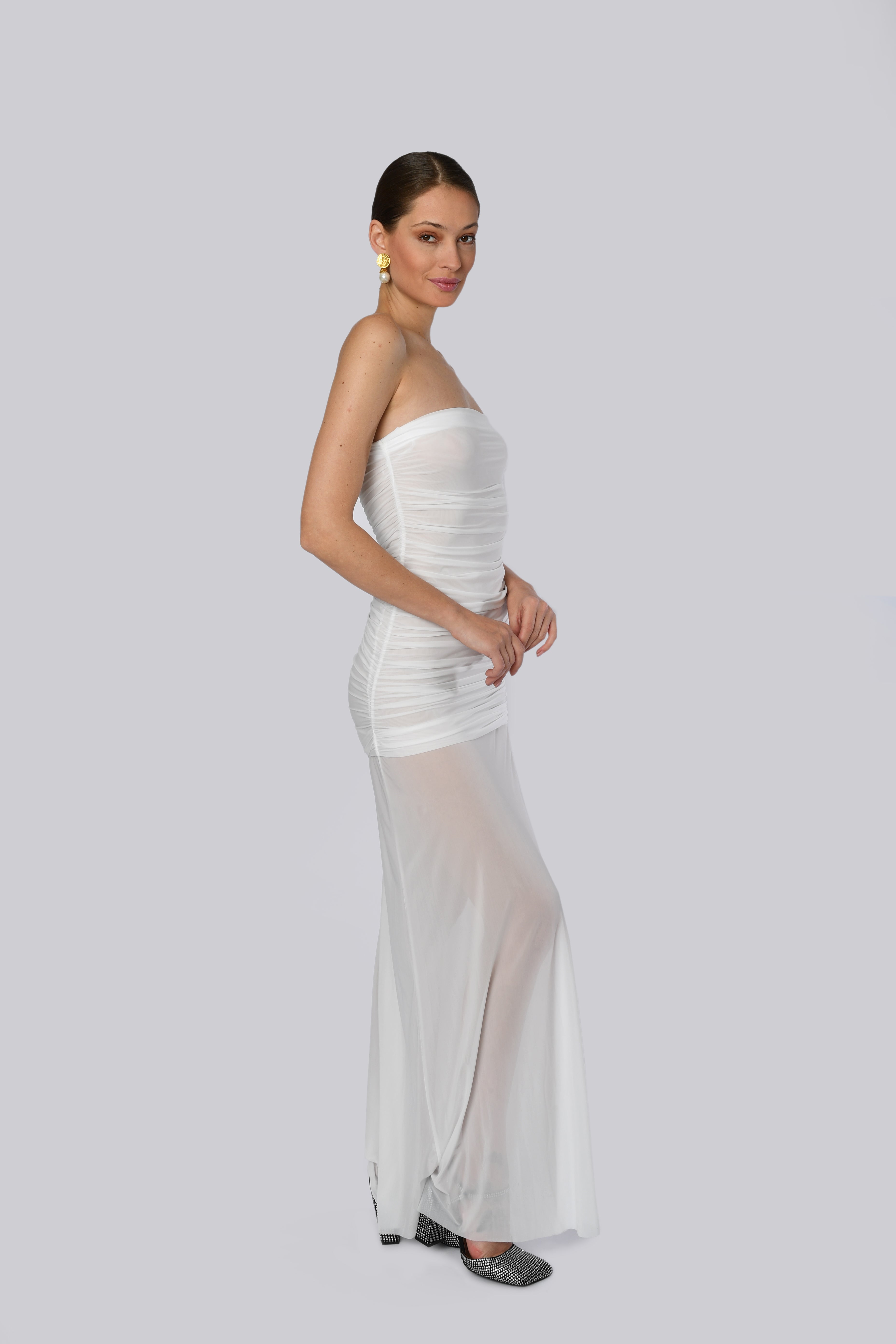 White Strapless Gown