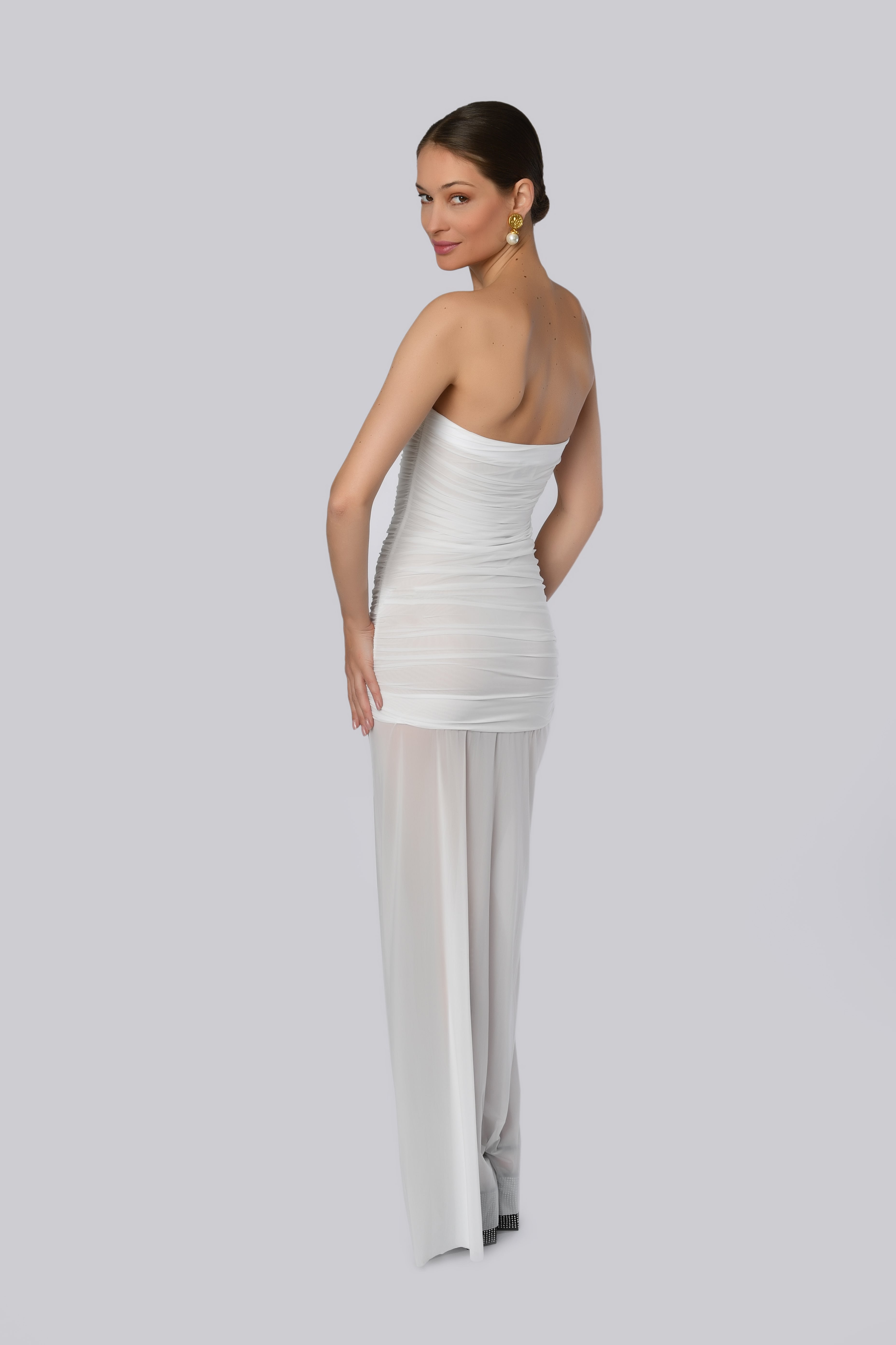 White Strapless Gown