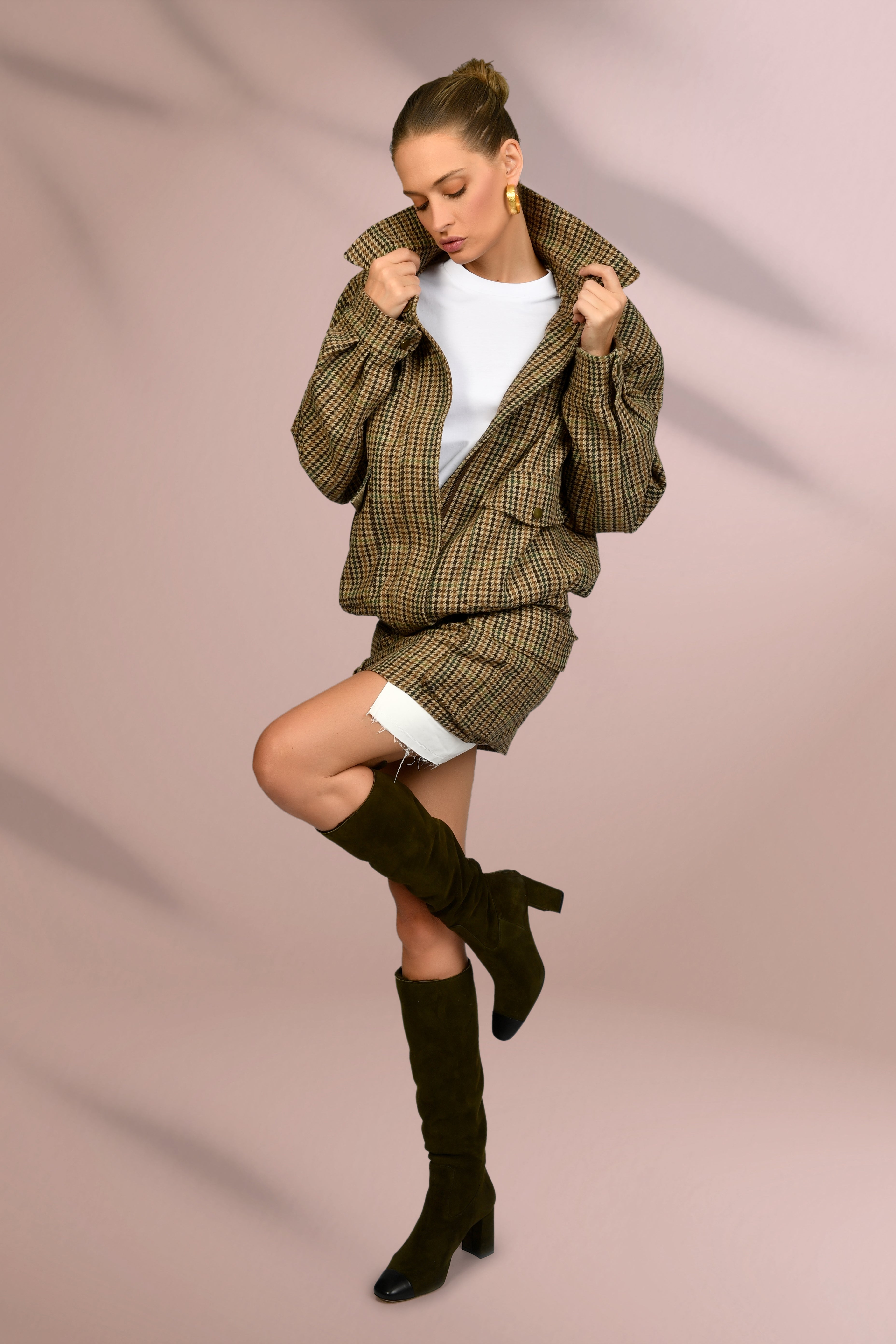 Brown Plush Texture Skirt