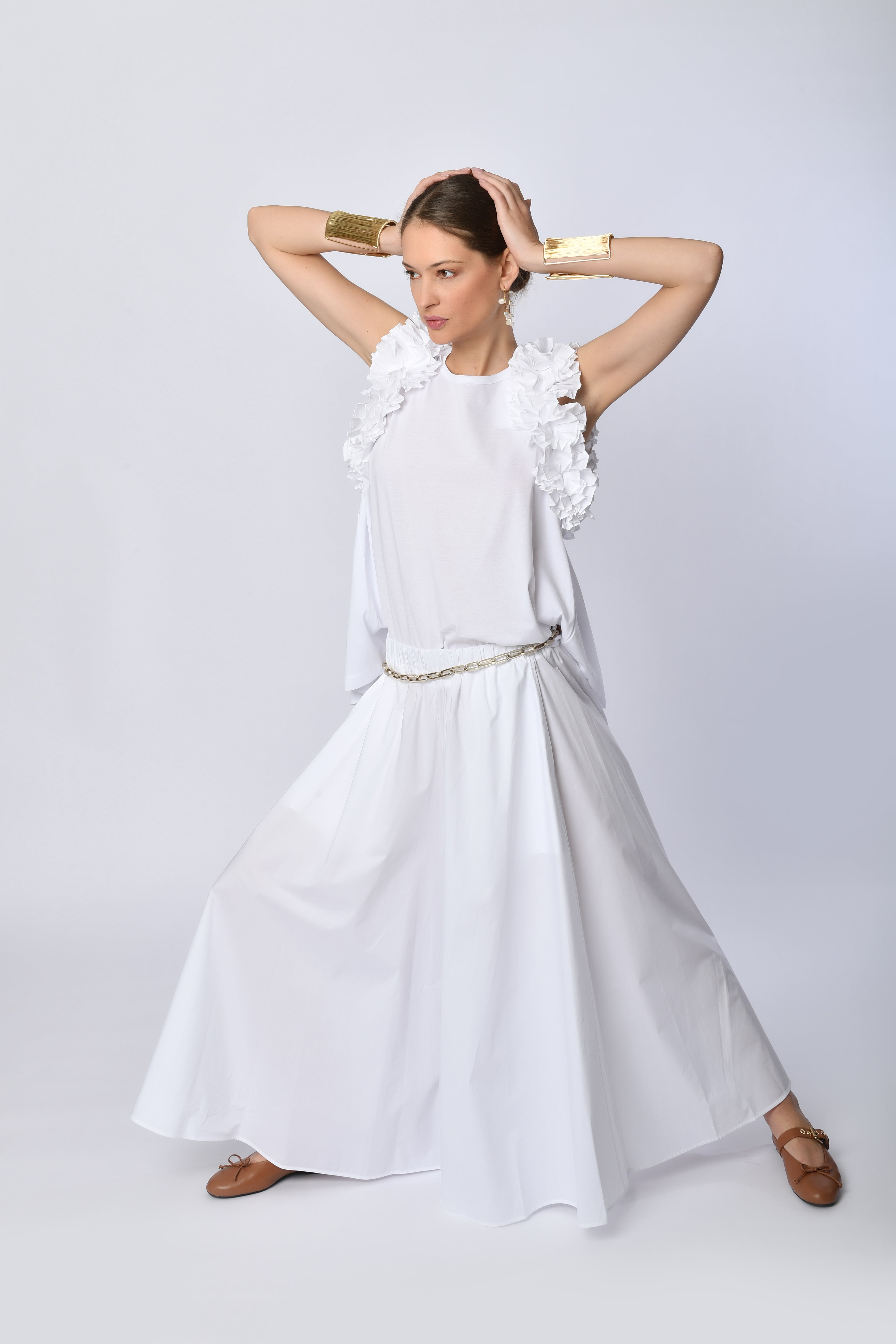 High-Waisted Wide-Leg Trousers