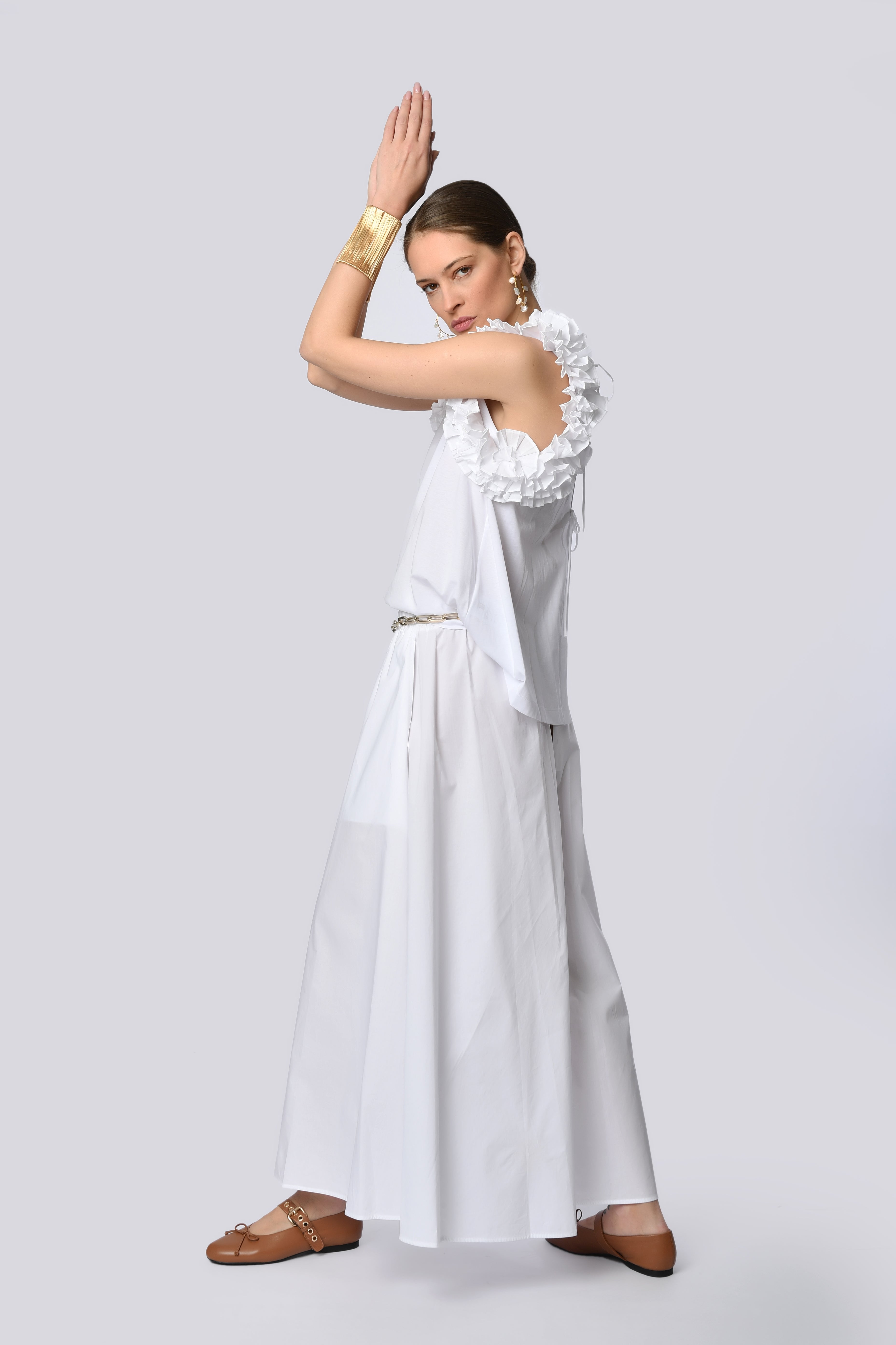 High-Waisted Wide-Leg Trousers