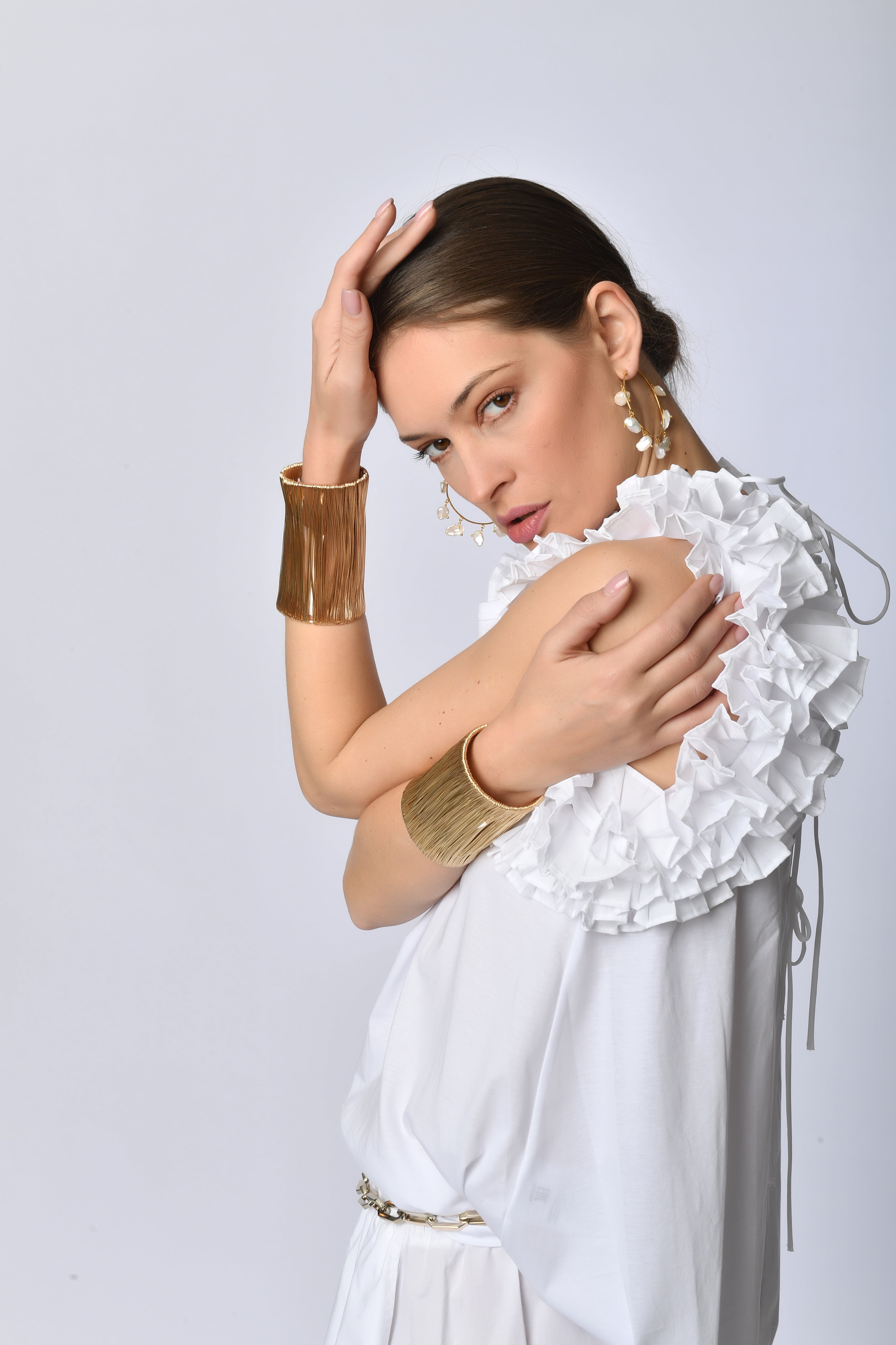 White Ruffled Sleeveless Top
