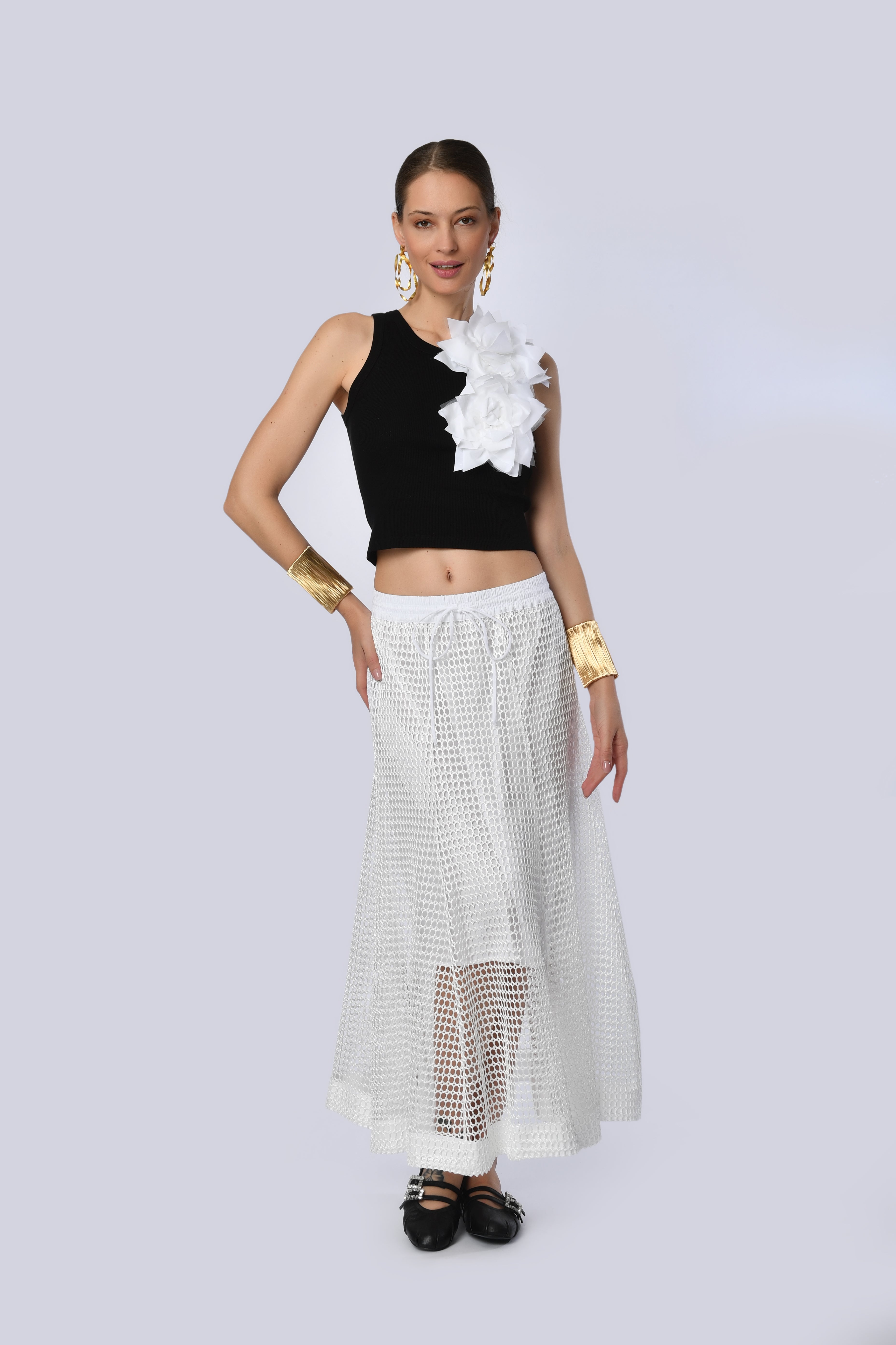 White Lace Maxi Skirt