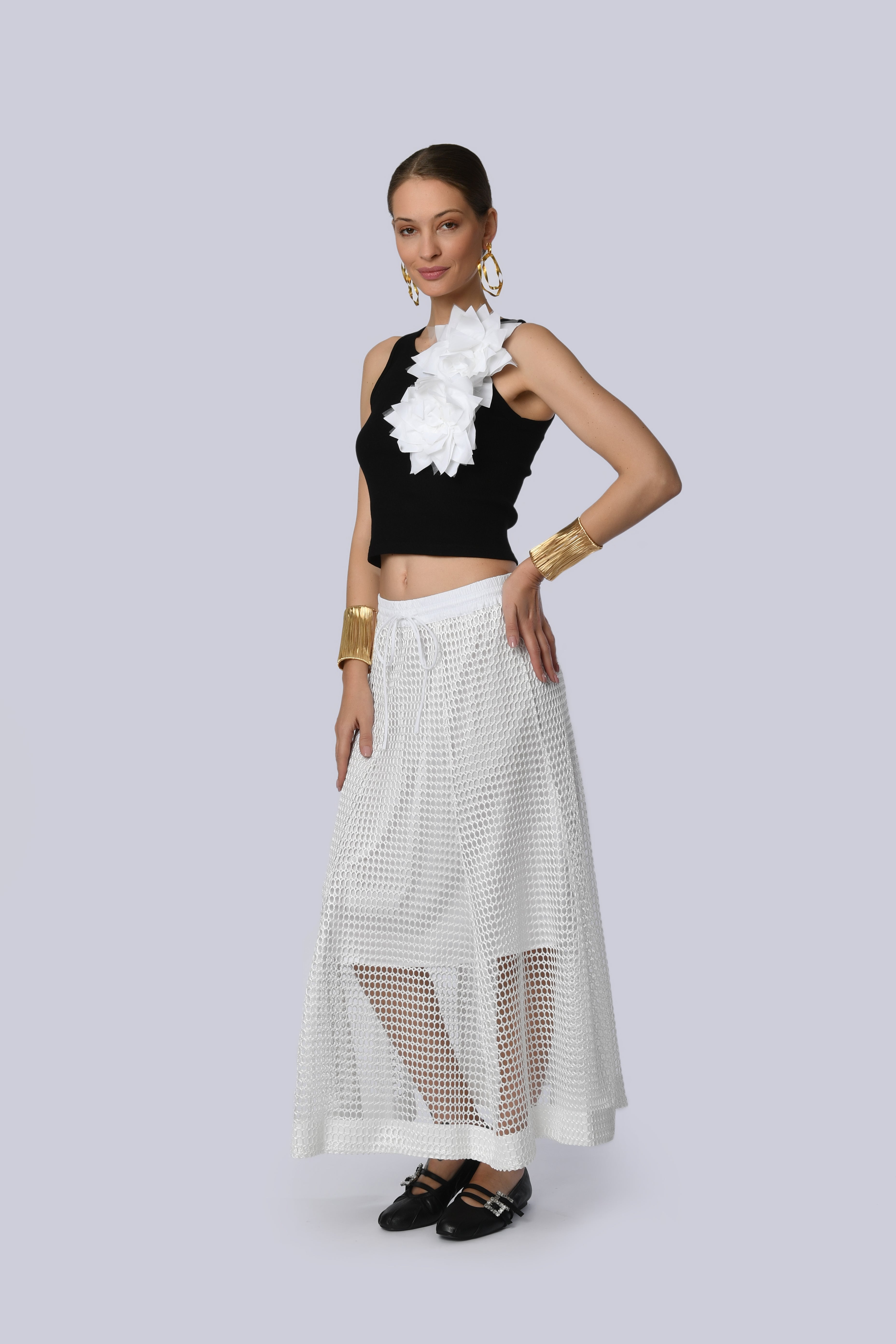 White Lace Maxi Skirt