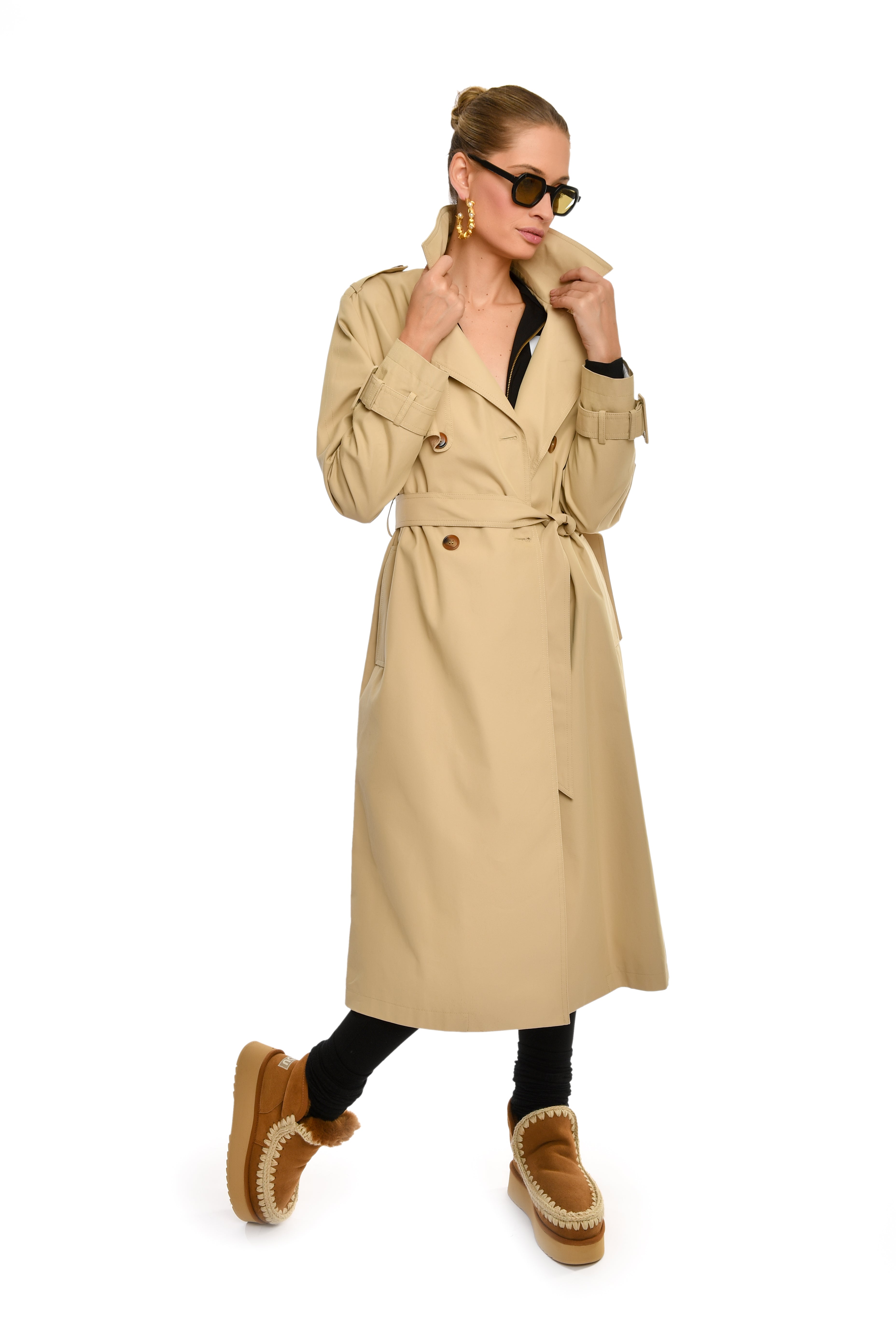 Longline Belted Trench