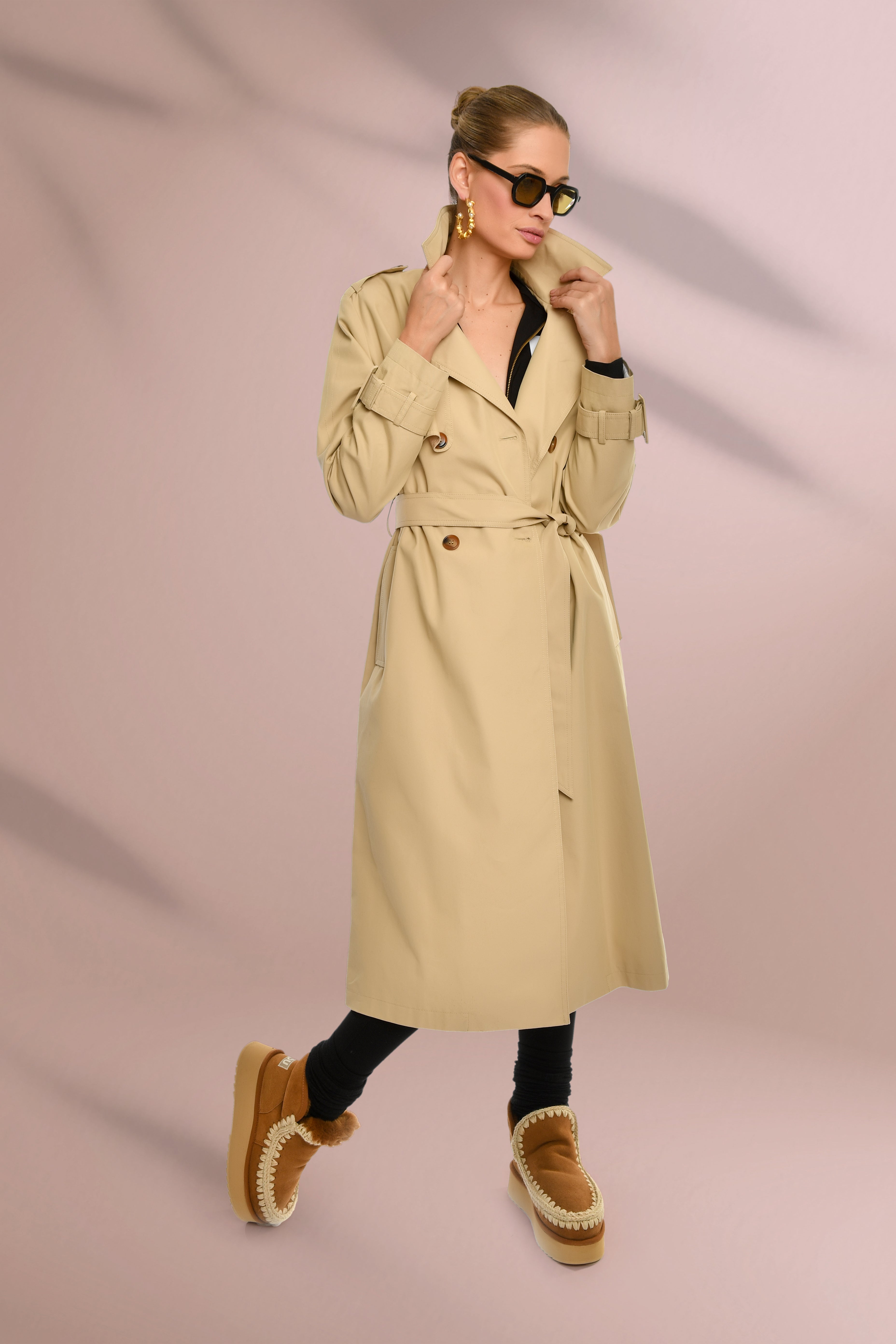Longline Belted Trench