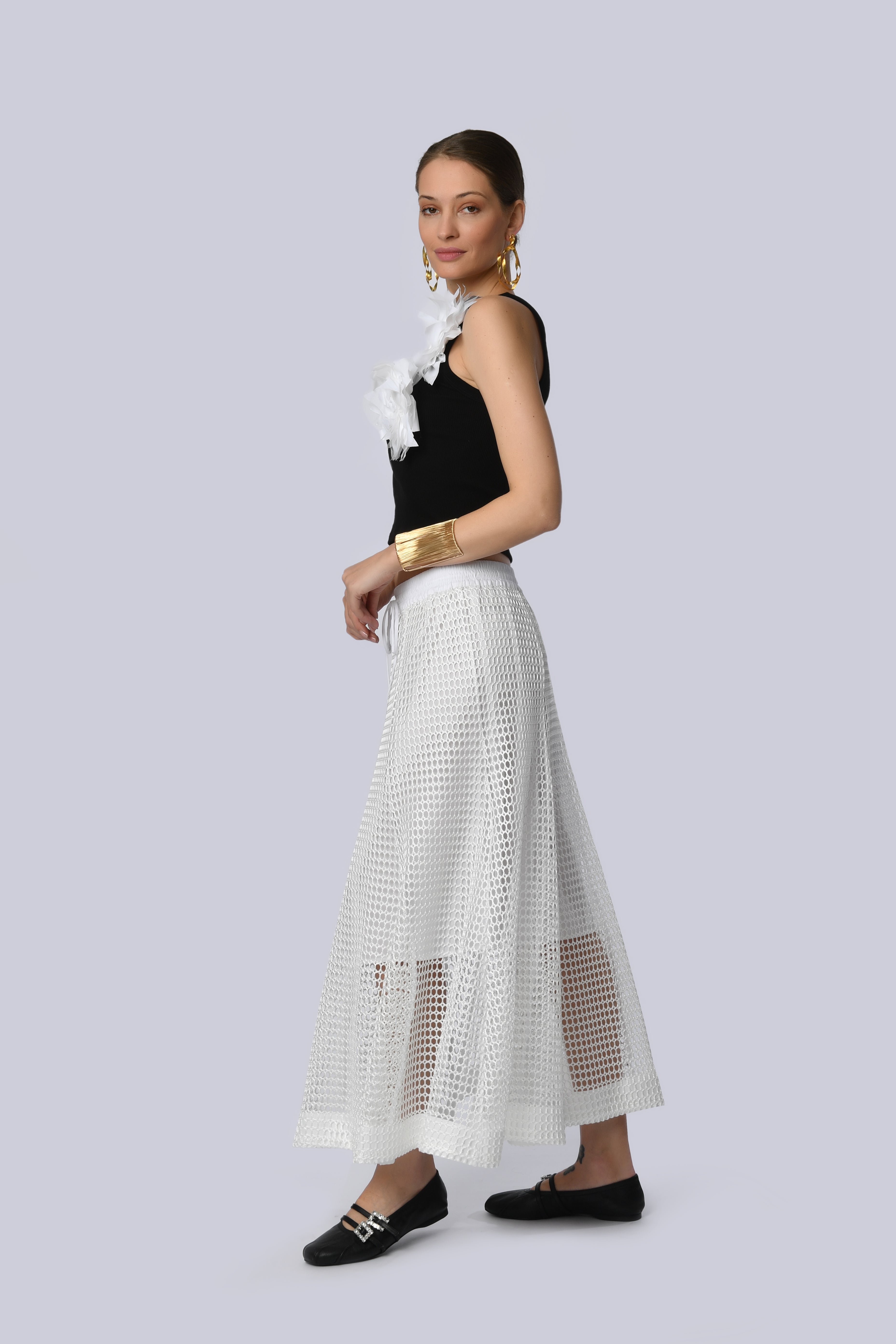 White Lace Maxi Skirt