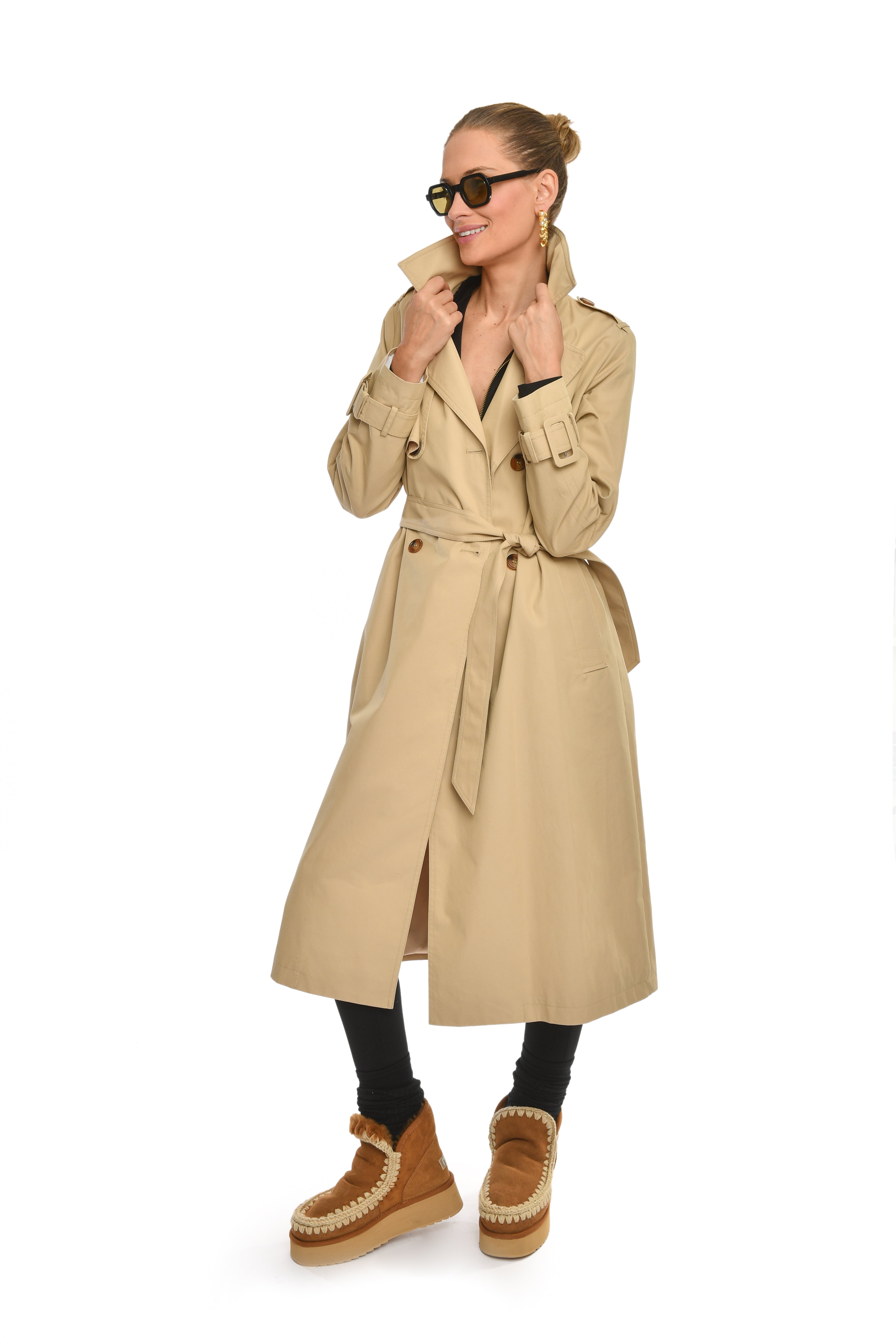 Longline Belted Trench