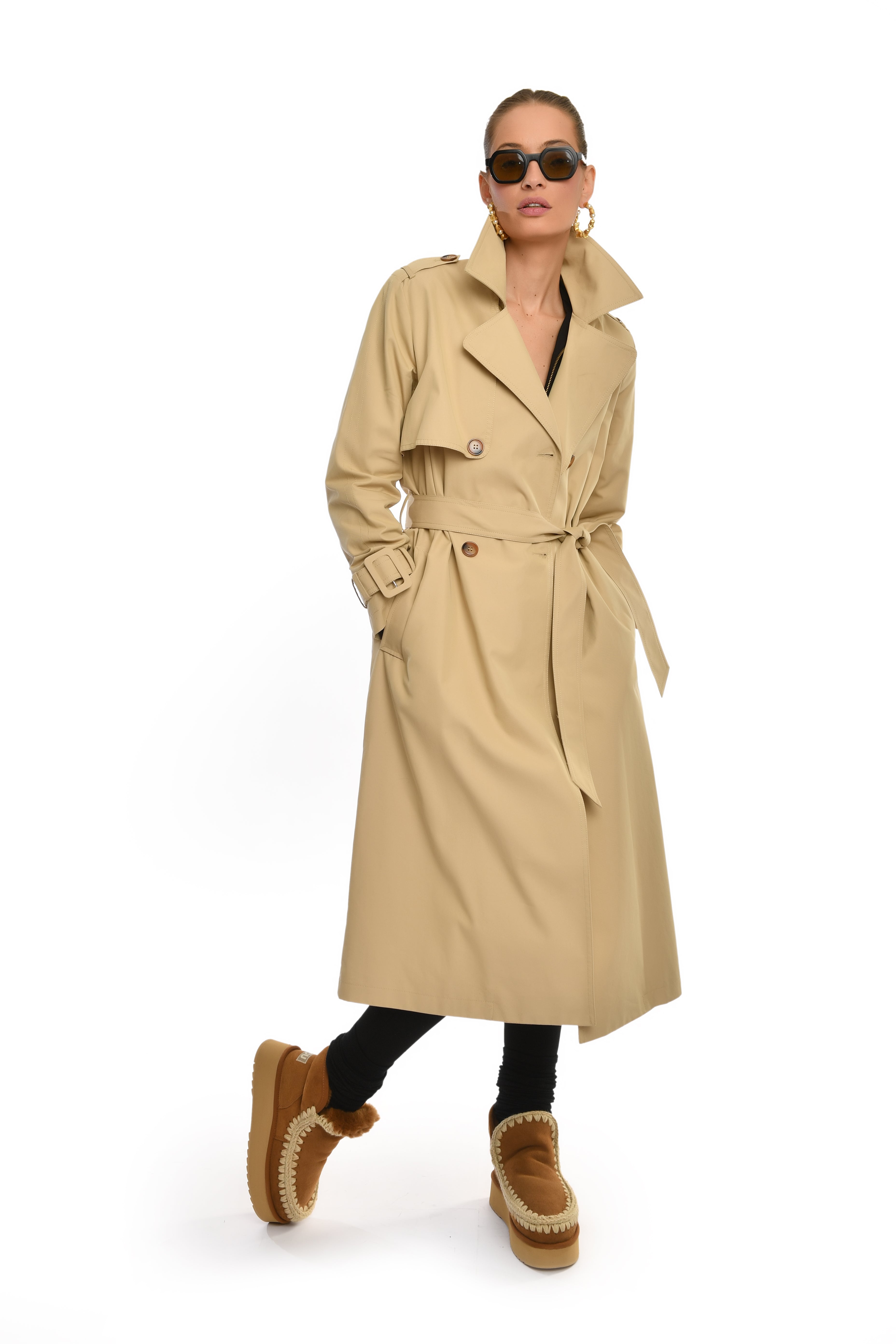 Longline Belted Trench