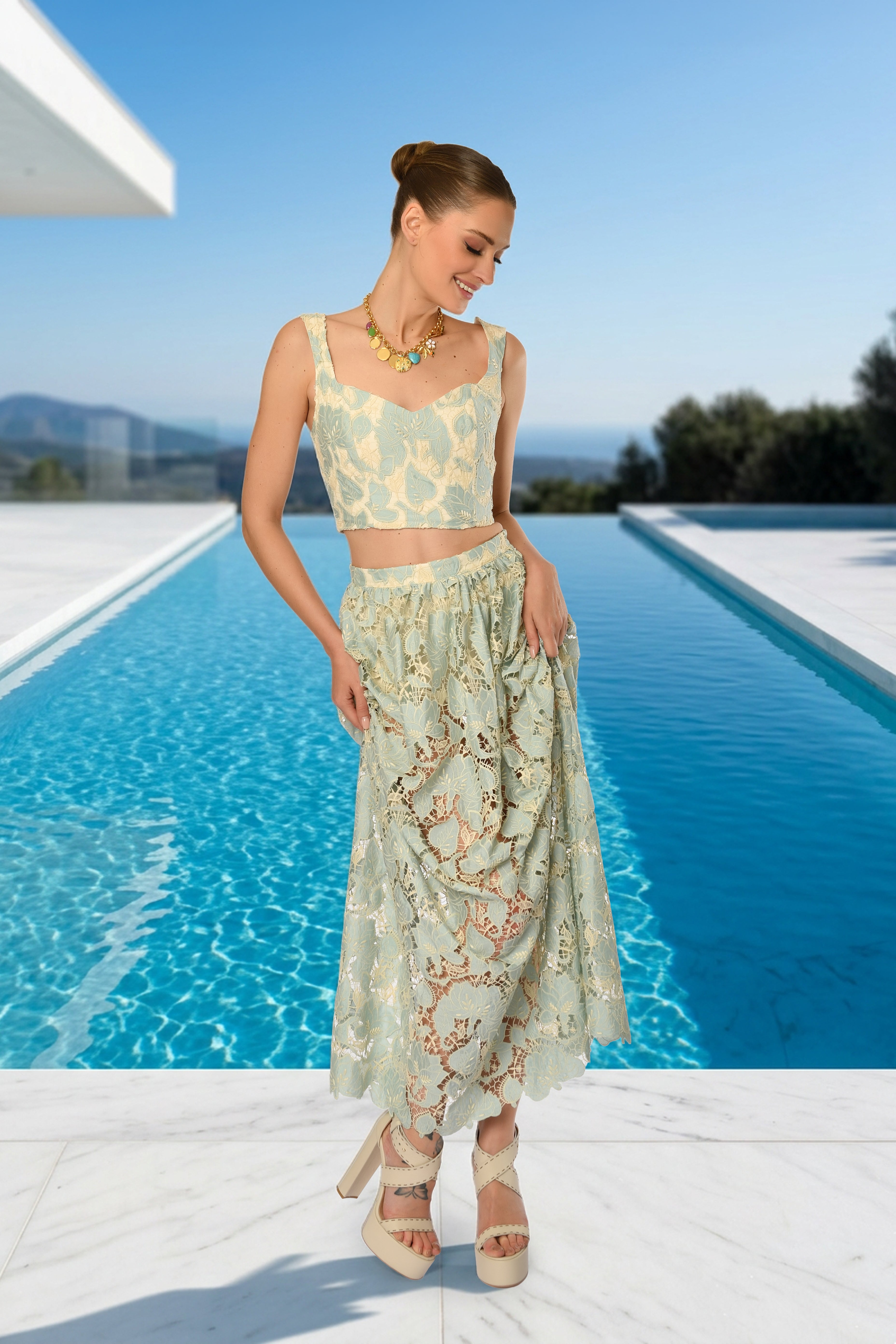 Celeste Lace Crop Top