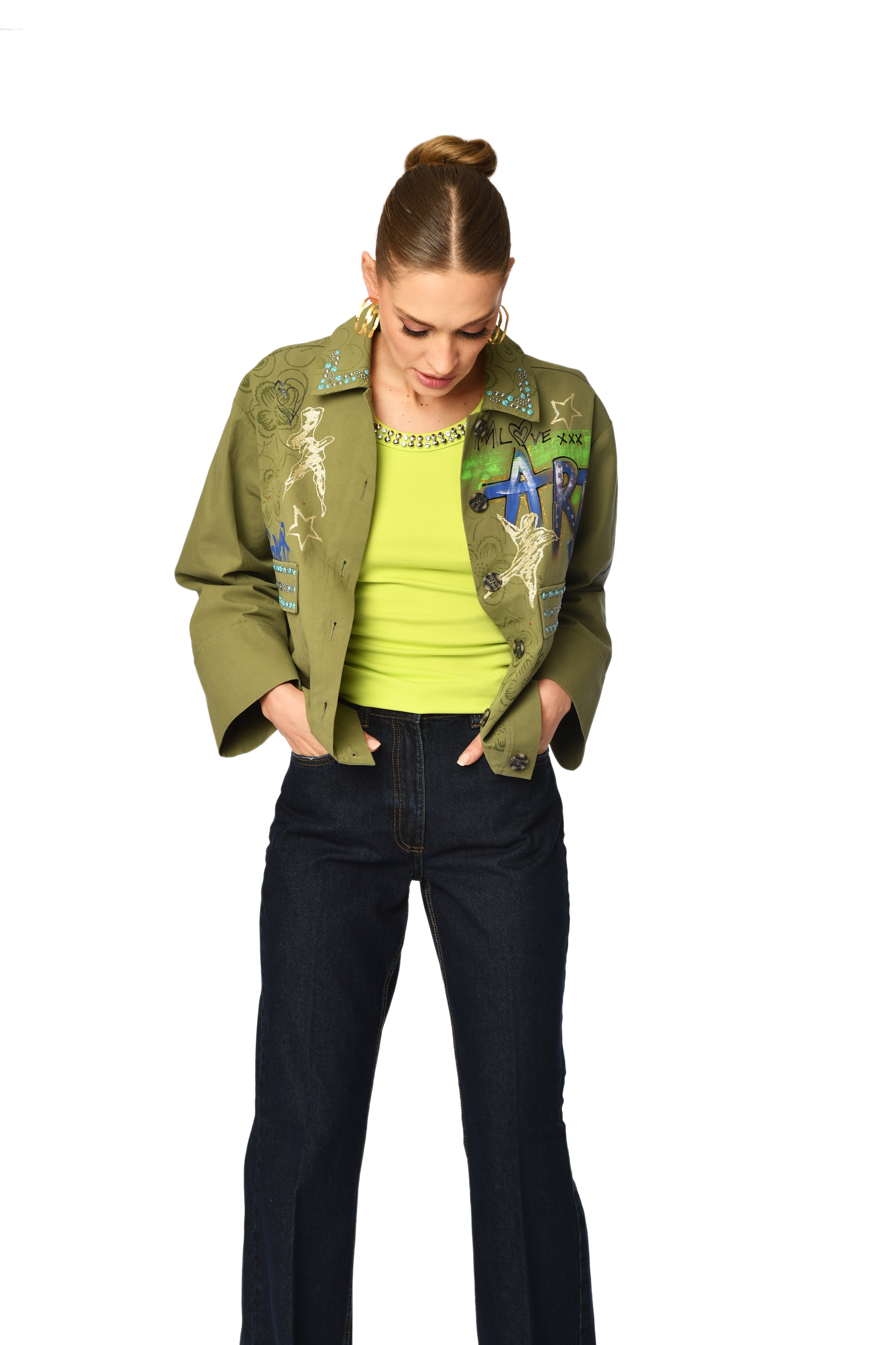 High-Waisted Flared Jeans