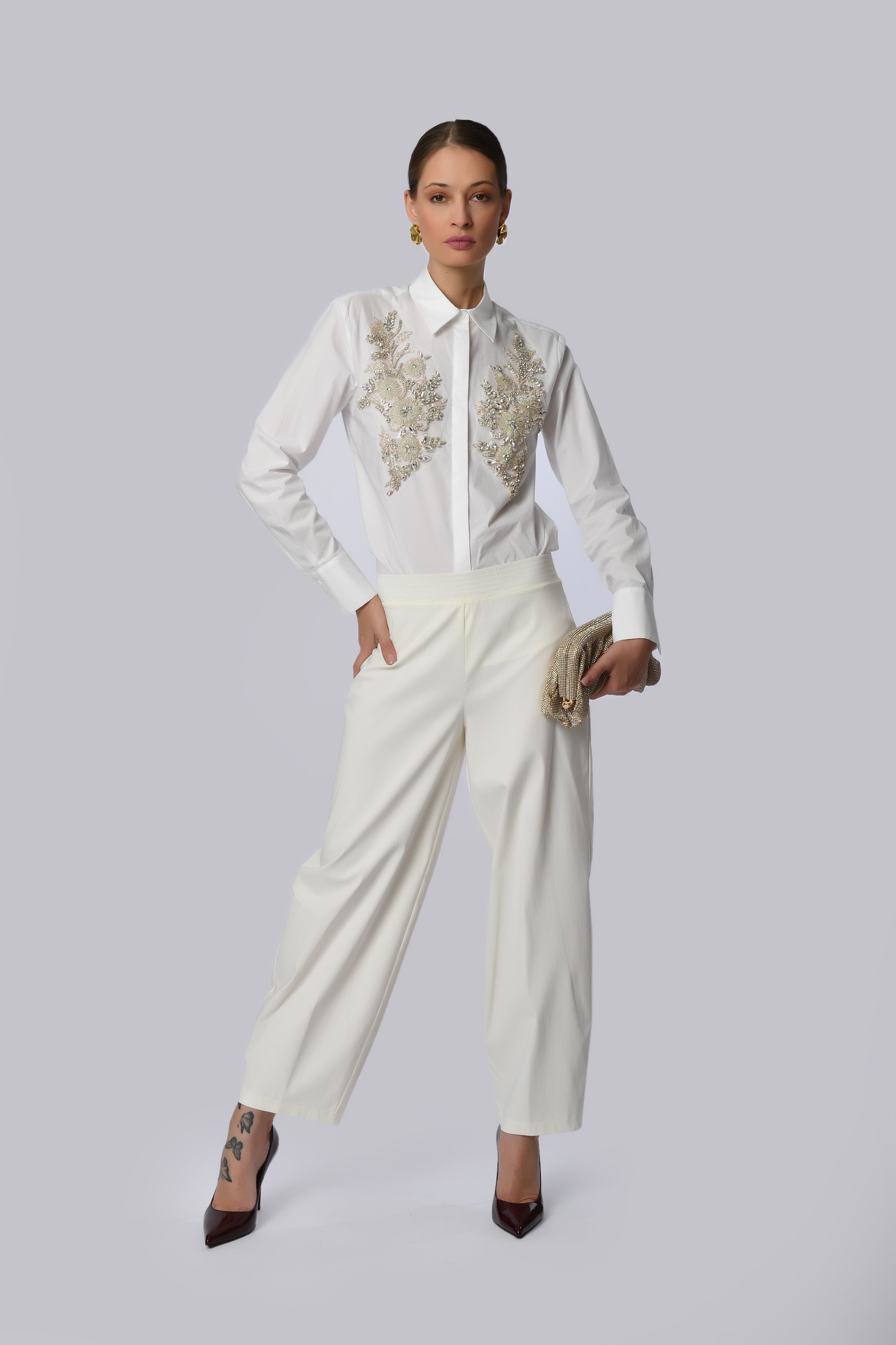 High-Waisted Tailored Trousers