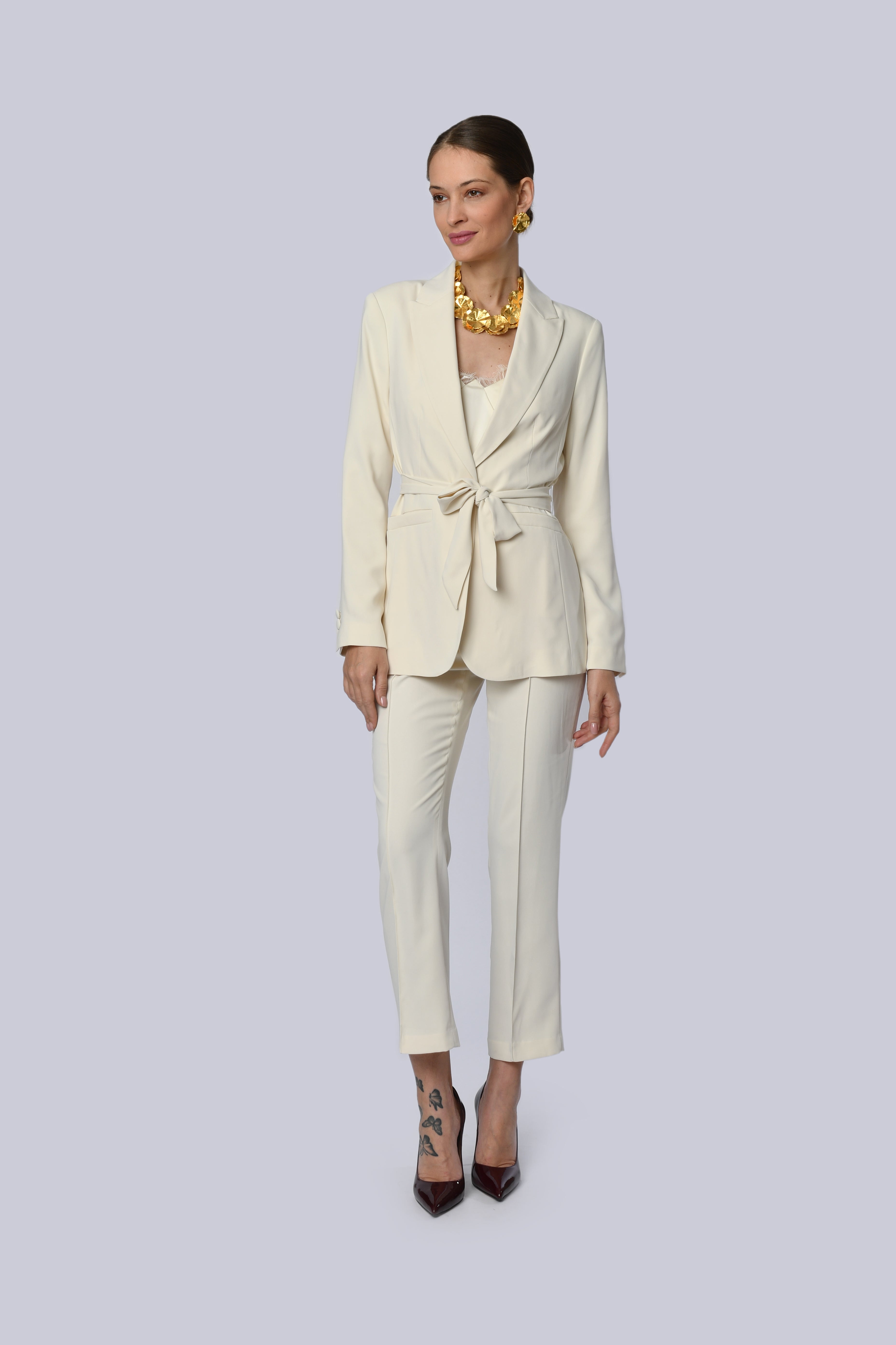 High-Waisted Tailored Trousers