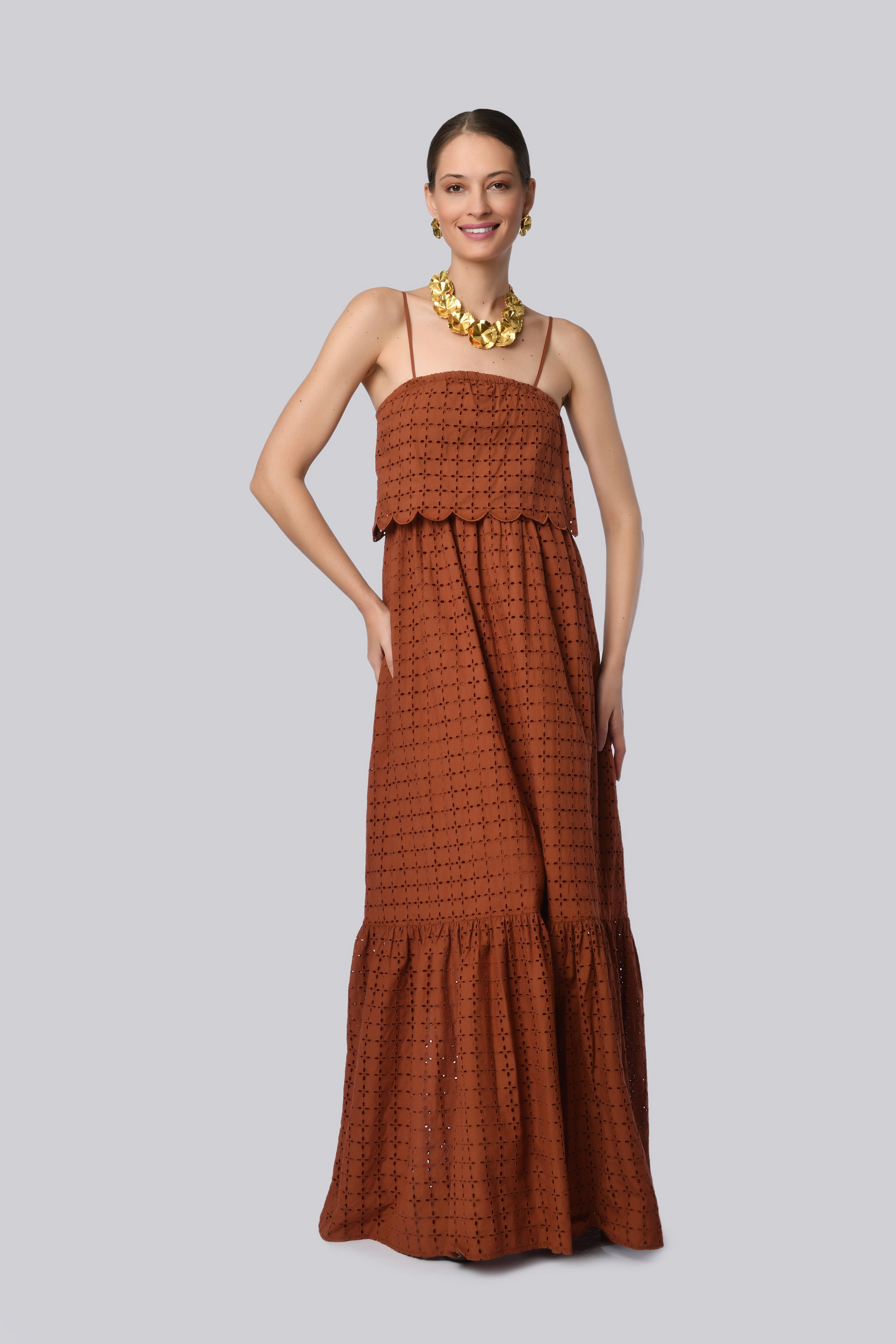 Olive Green Strapless Maxi Dress