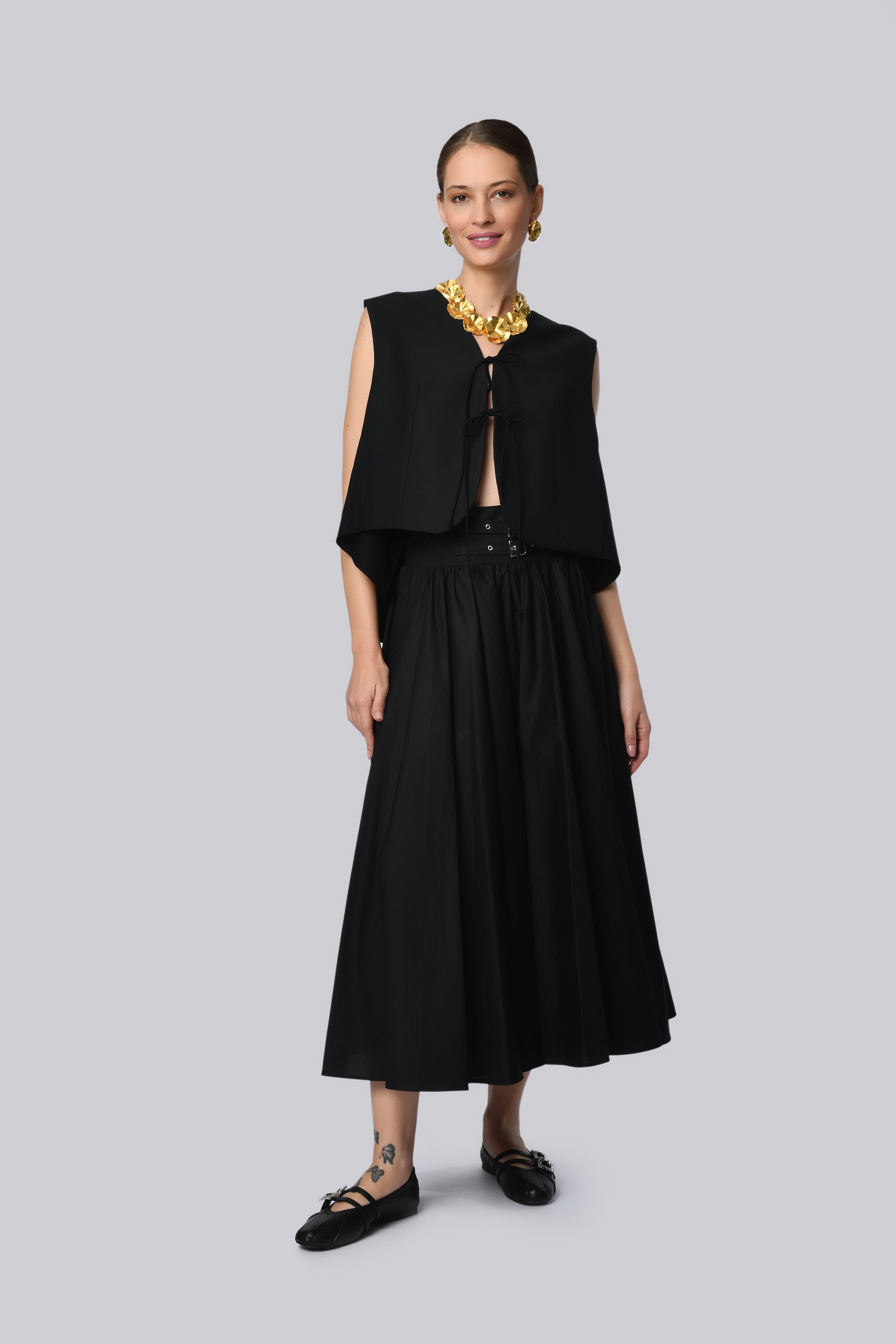 Sleek High-Waisted Midi Skirt