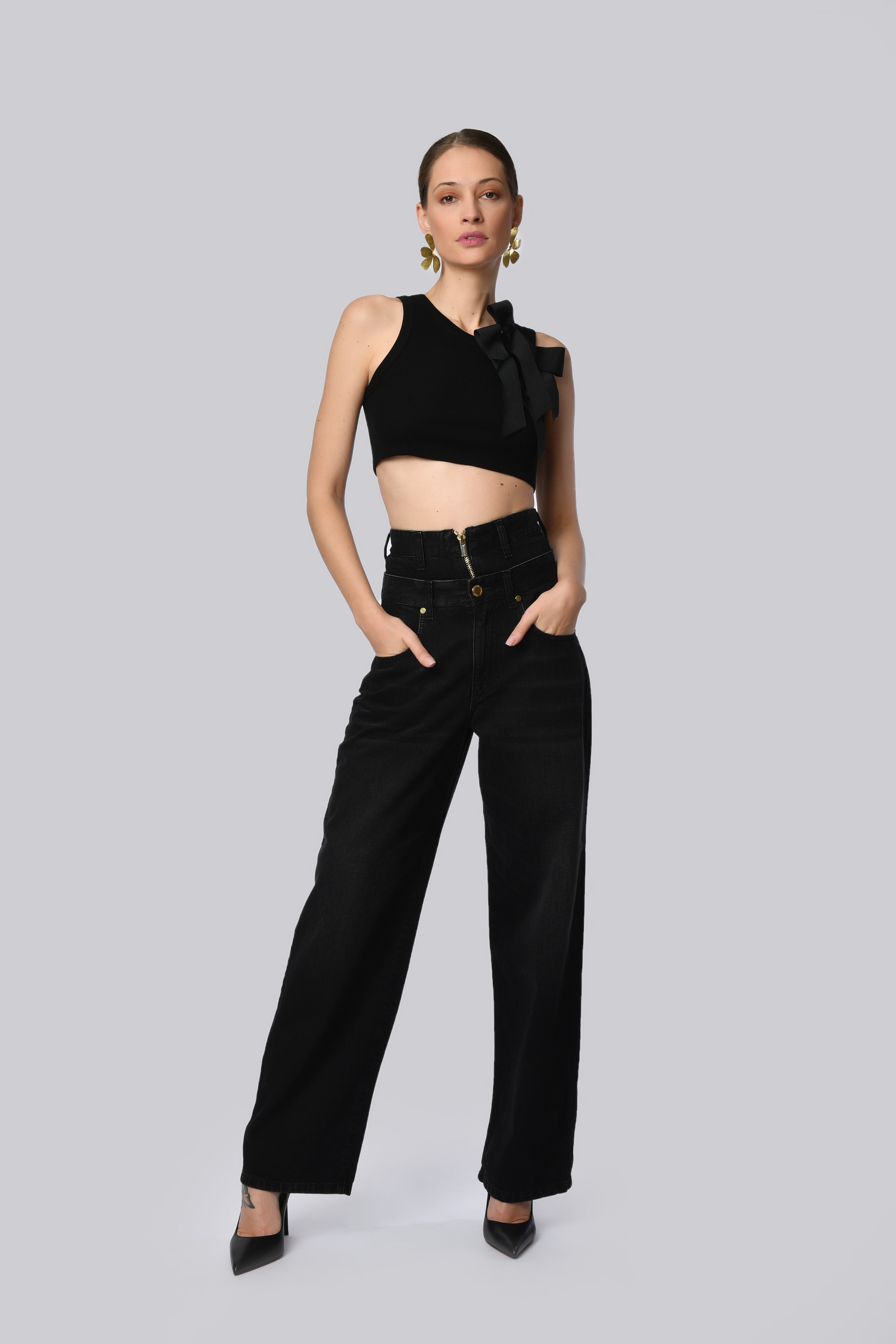 Bow-Detail Cropped Top
