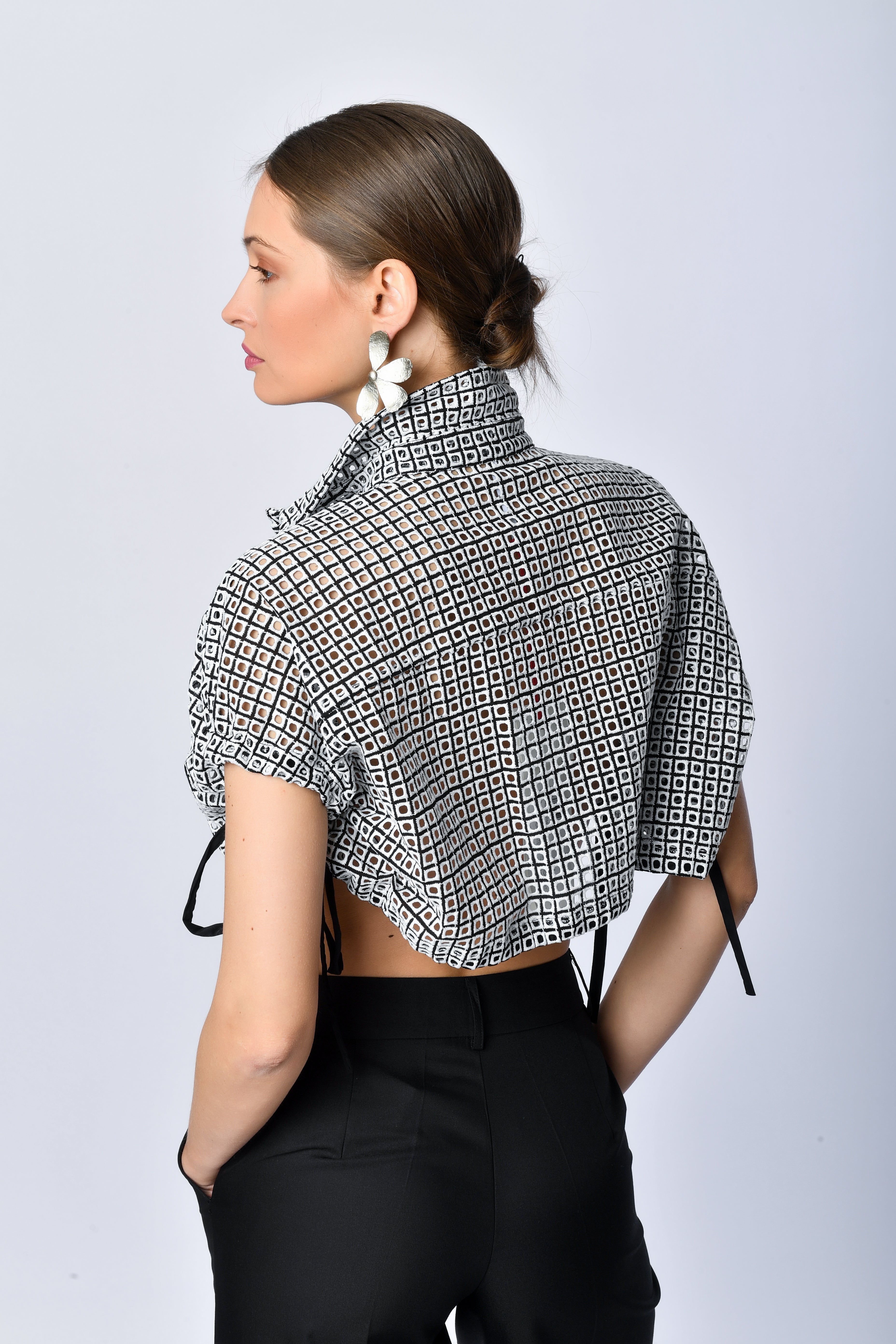 High-Waisted Wide-Leg Trousers