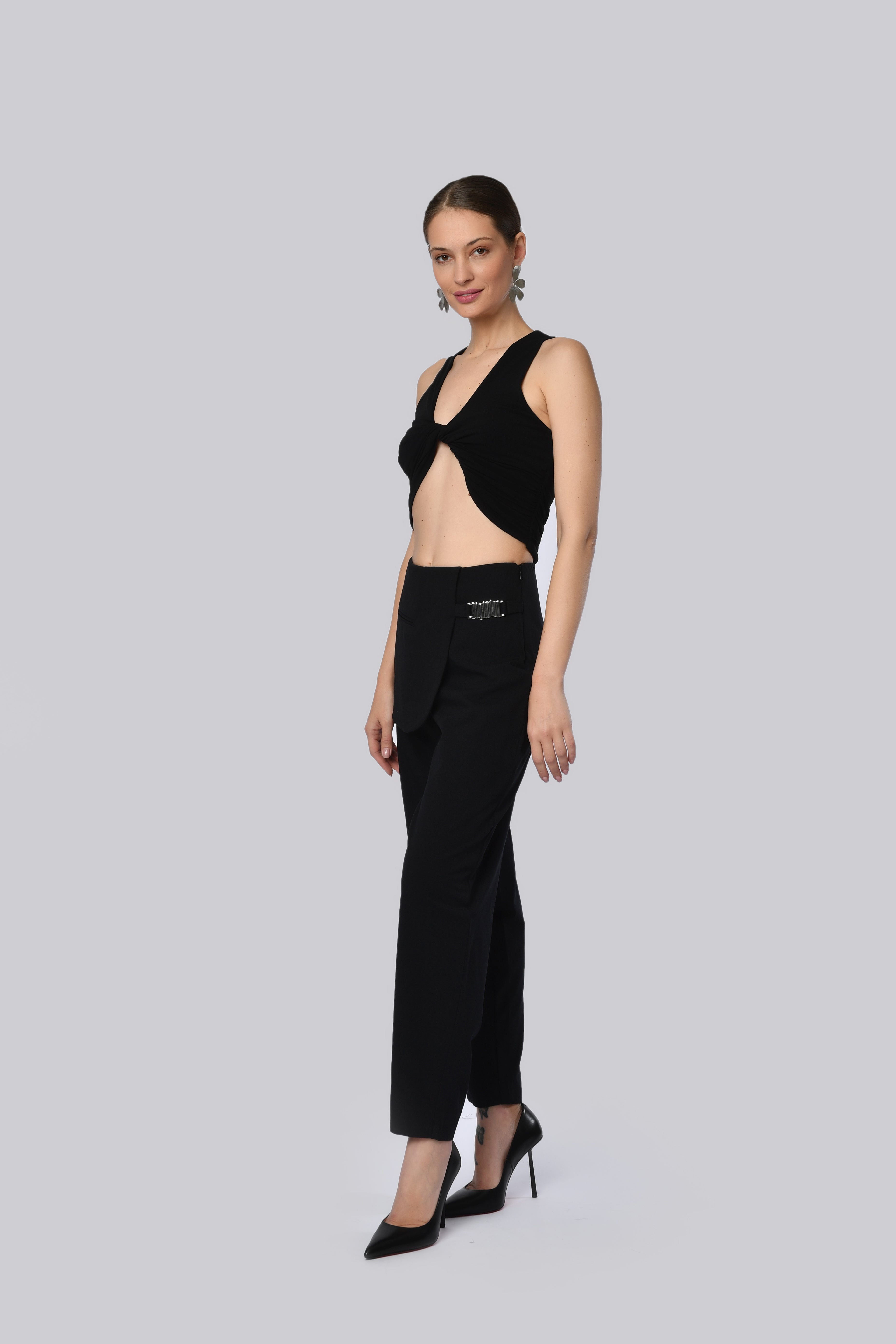 Asymmetrical High-Waisted Trousers