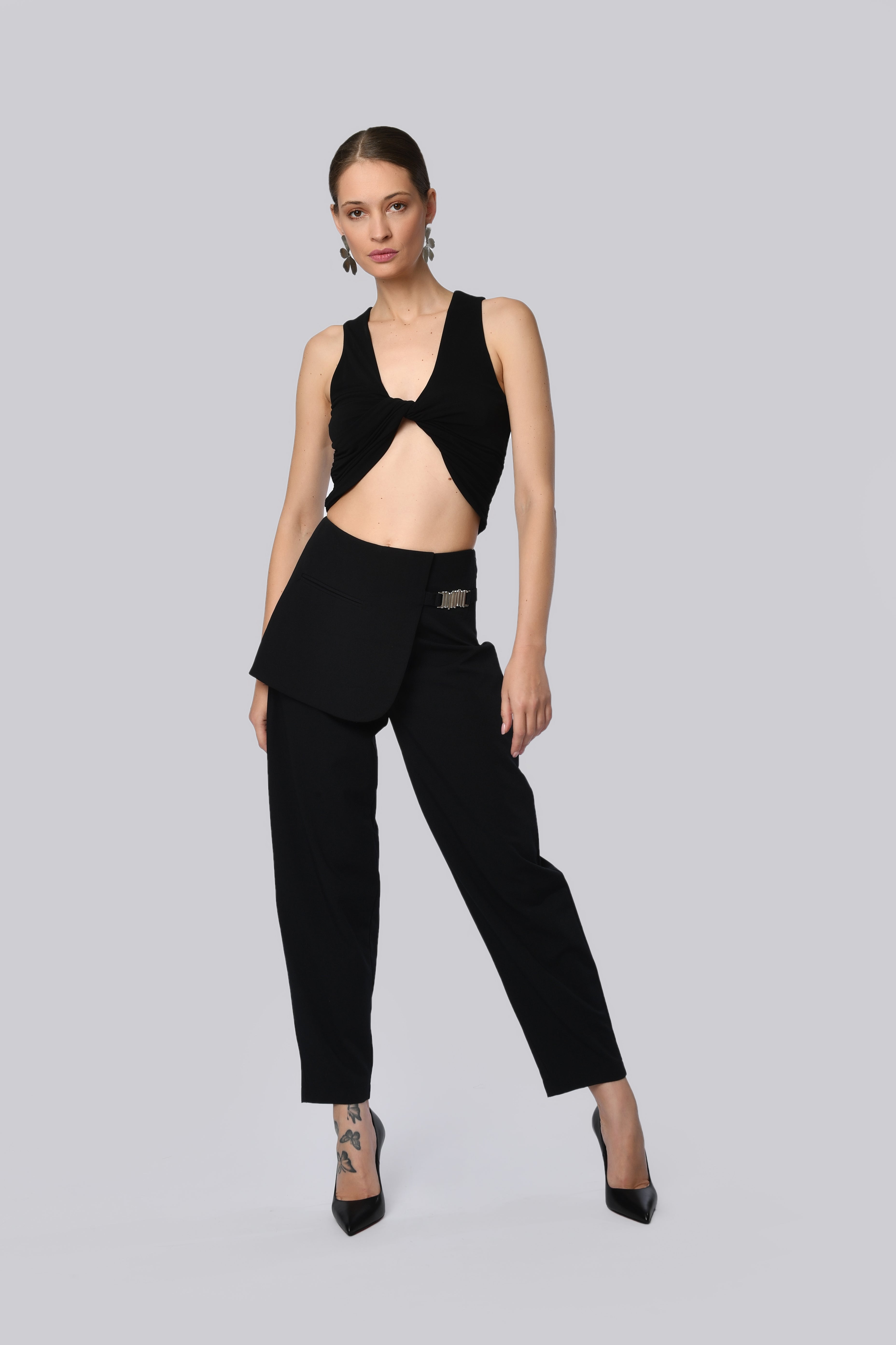 Asymmetrical High-Waisted Trousers