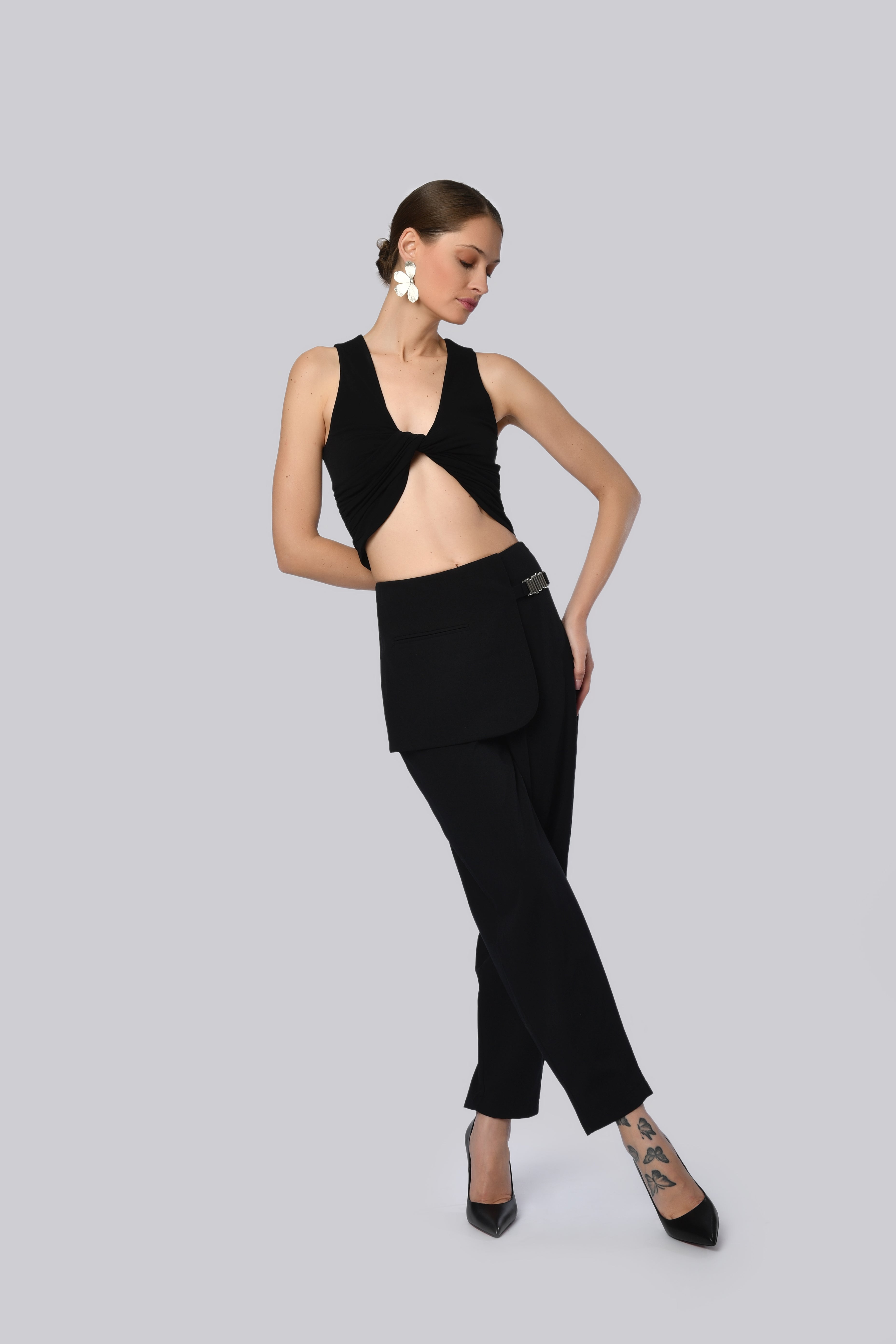 Asymmetrical High-Waisted Trousers
