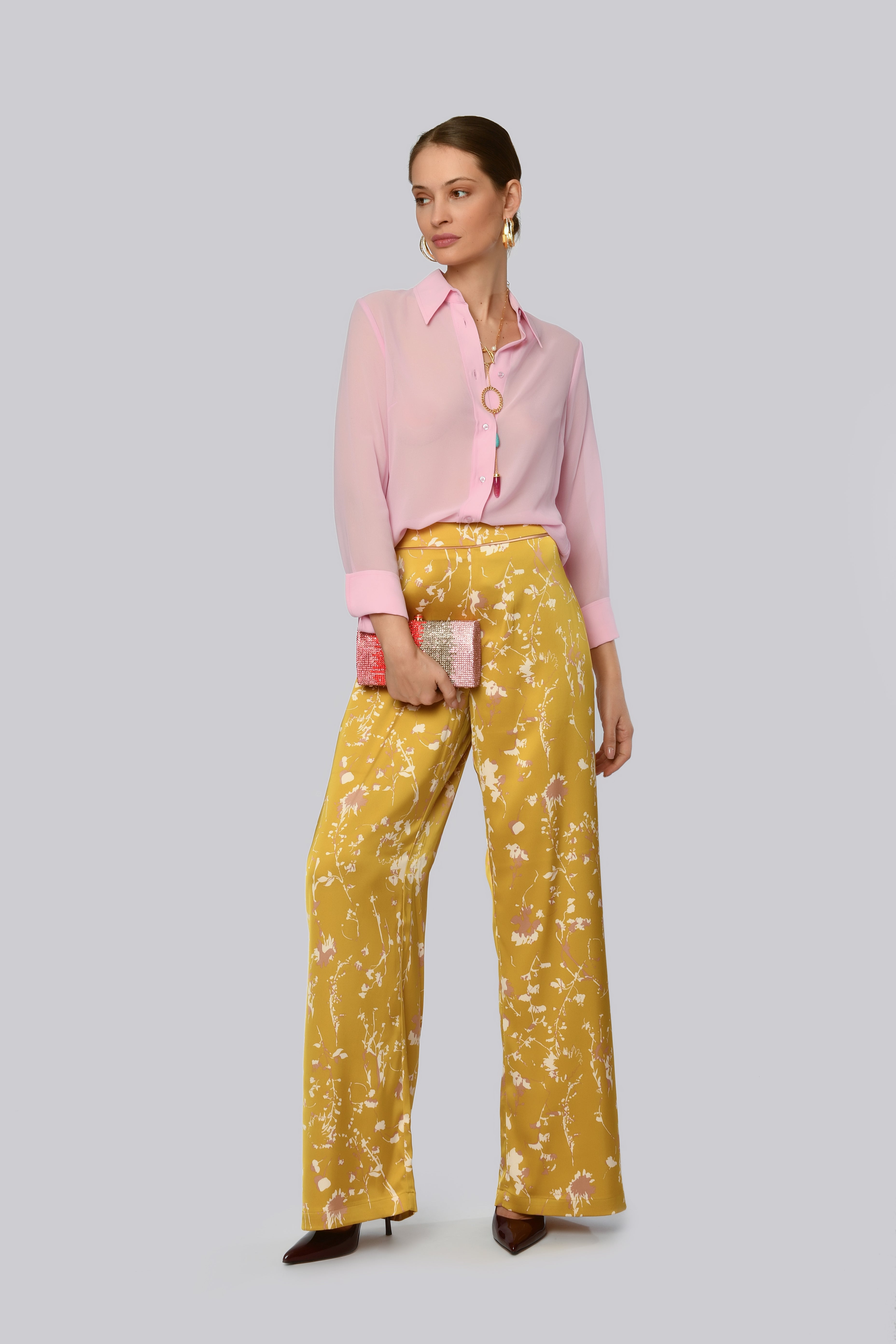 Sunny Bloom High-Waisted Trousers