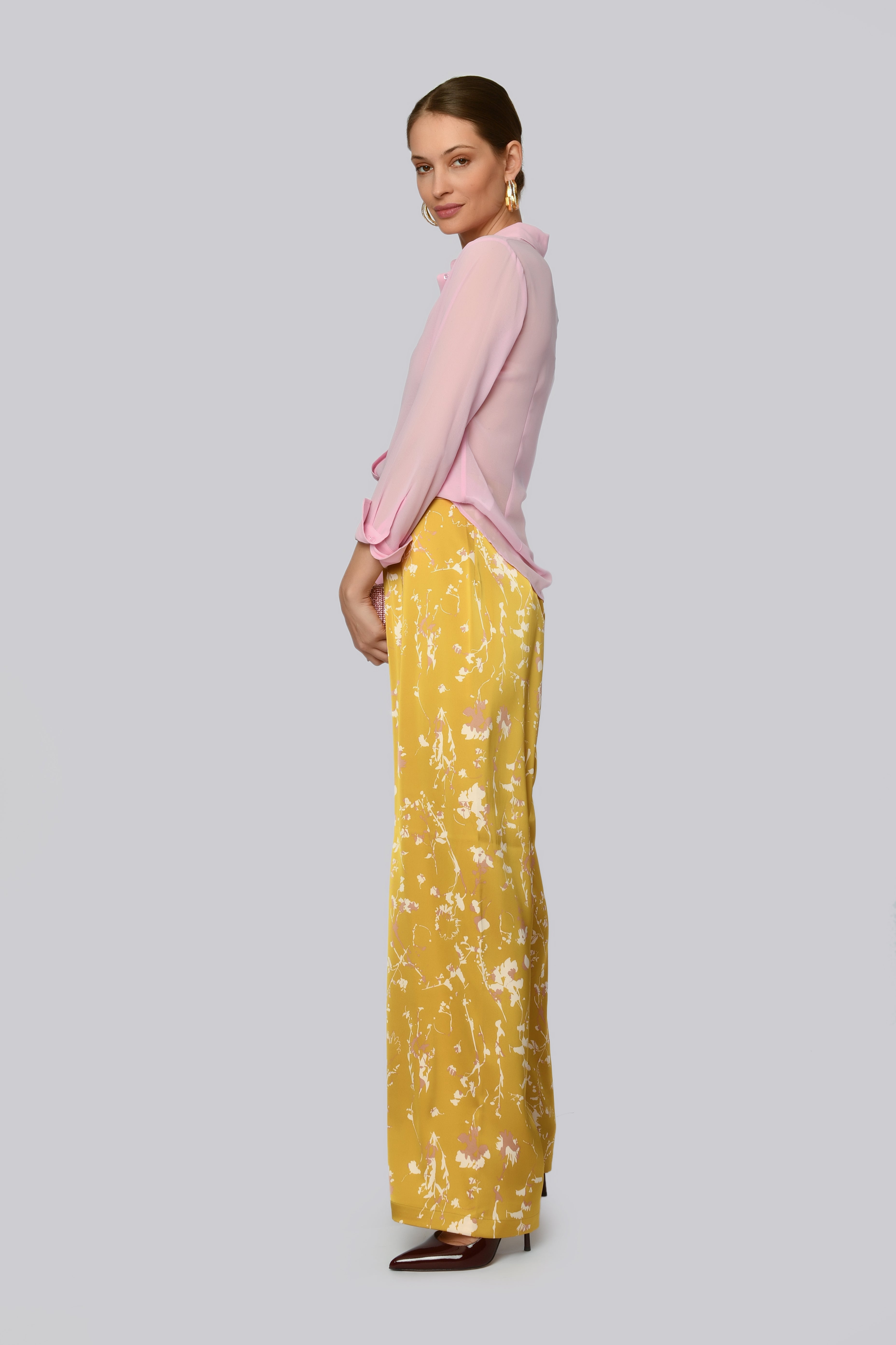 Sunny Bloom High-Waisted Trousers